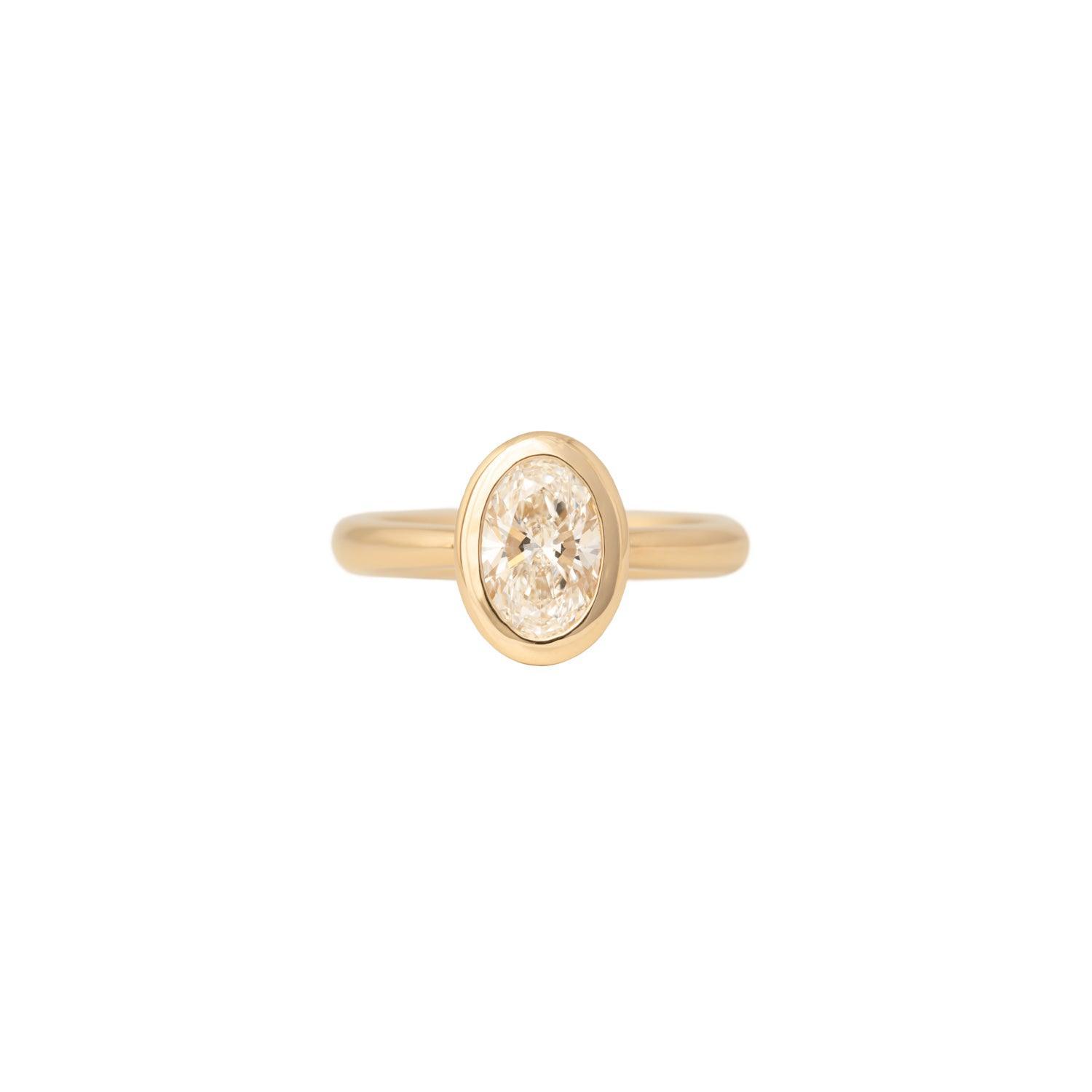 Yevheniia Oval Diamond Ring - 14K Gold Solitaire Engagement Ring for Women | Perfect for Proposals, Weddings & Anniversary Gifts
