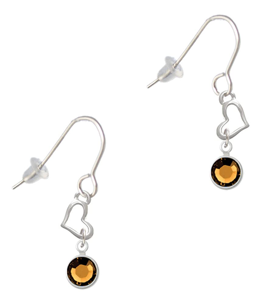 Crystal Heart French Earrings for Women - Elegant Drop Jewelry for Parties & Gifts