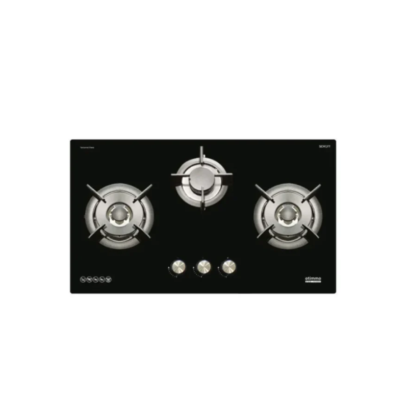Europace ECH9188A 90cm Premium T-Shaped Stainless Steel Chimney Hood & EBH6381S 3-Burner 80cm Slim Gas Cooktop with Schott Glass - Modern Kitchen Ventilation & Cooking Solution for Home Chefs