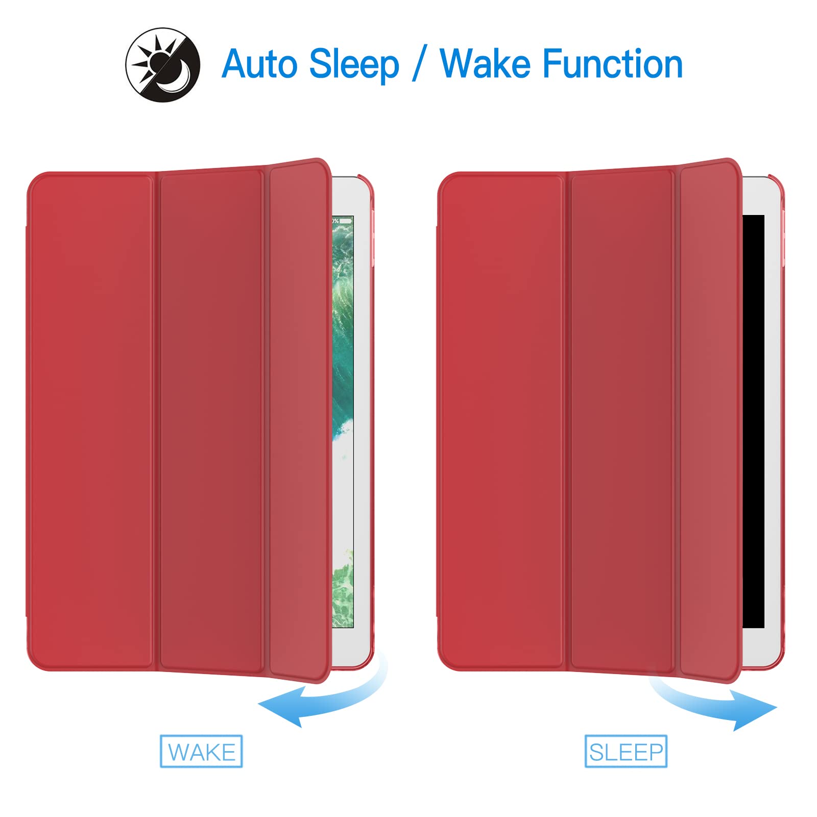 JETech Case for iPad Air 10.5 (2019) & iPad Pro 10.5 (2017) - Protective Cover with Stand Function, Auto Wake/Sleep (Red) - Perfect for Work, Study & Travel