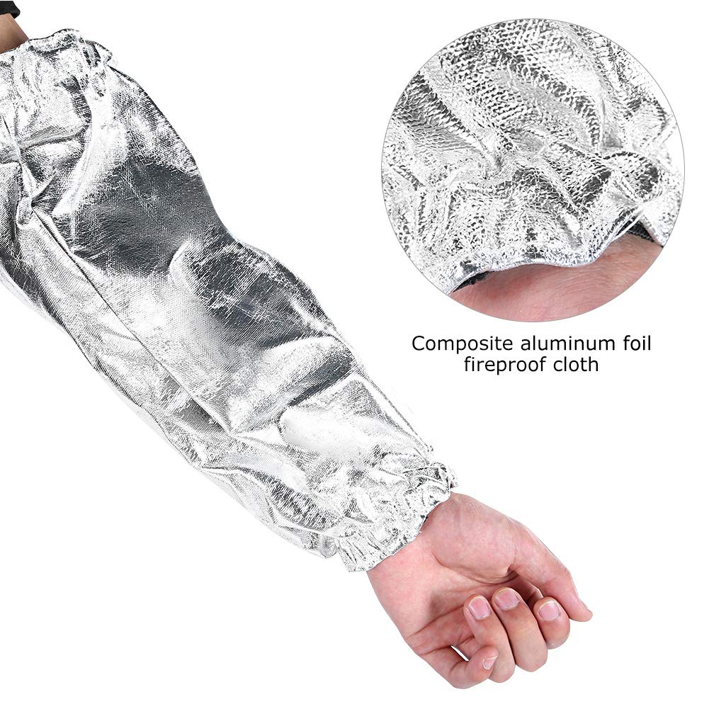 Heat Resistant Arm Glove - 1000°F Fireproof Aluminum Foil Sleeve Protector for Welding, Grinding & BBQ | Industrial & Home Use Safety Gear
