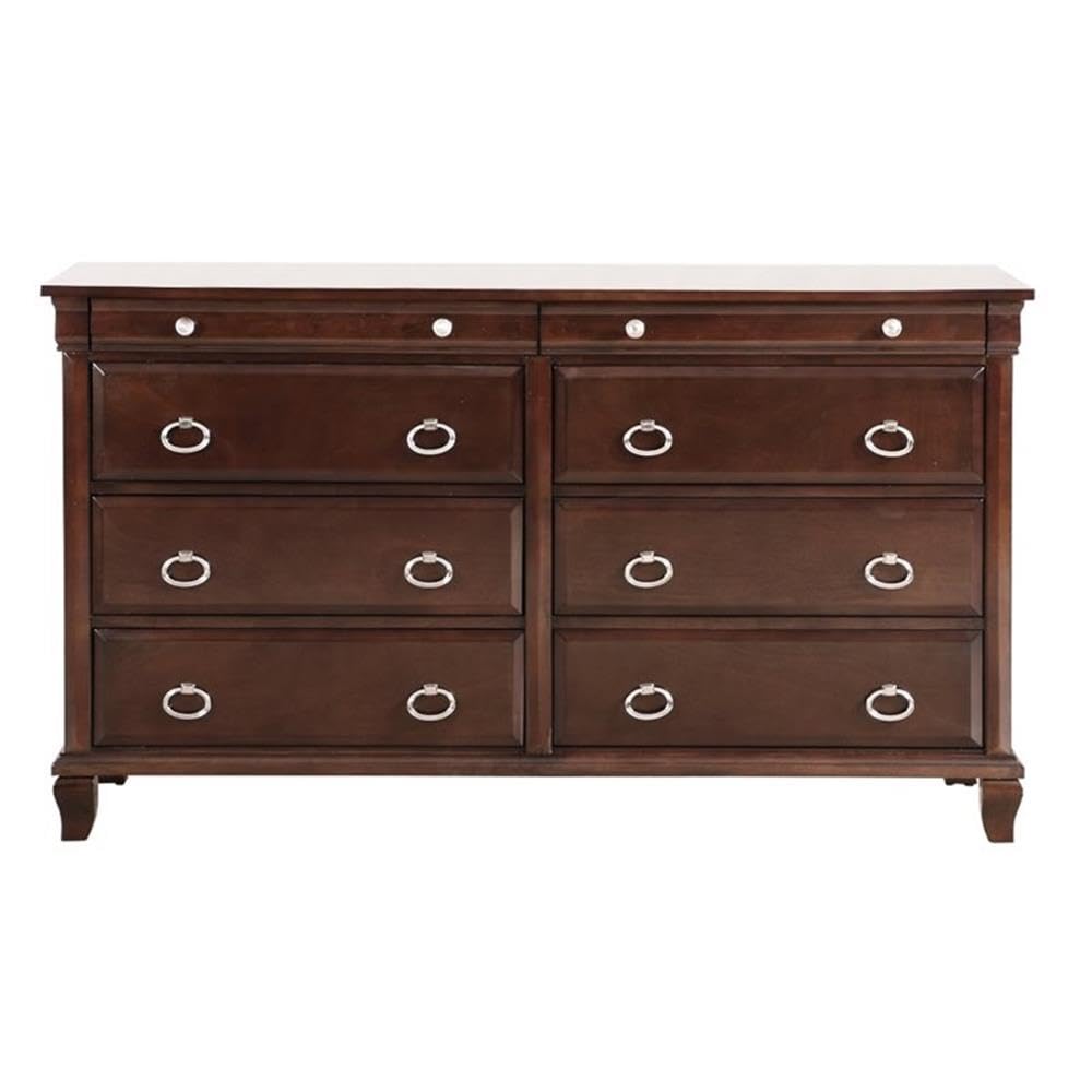 Glory Furniture Triton 8-Drawer Dresser in Cappuccino Finish - Stylish Bedroom Storage Solution for Clothes & Accessories