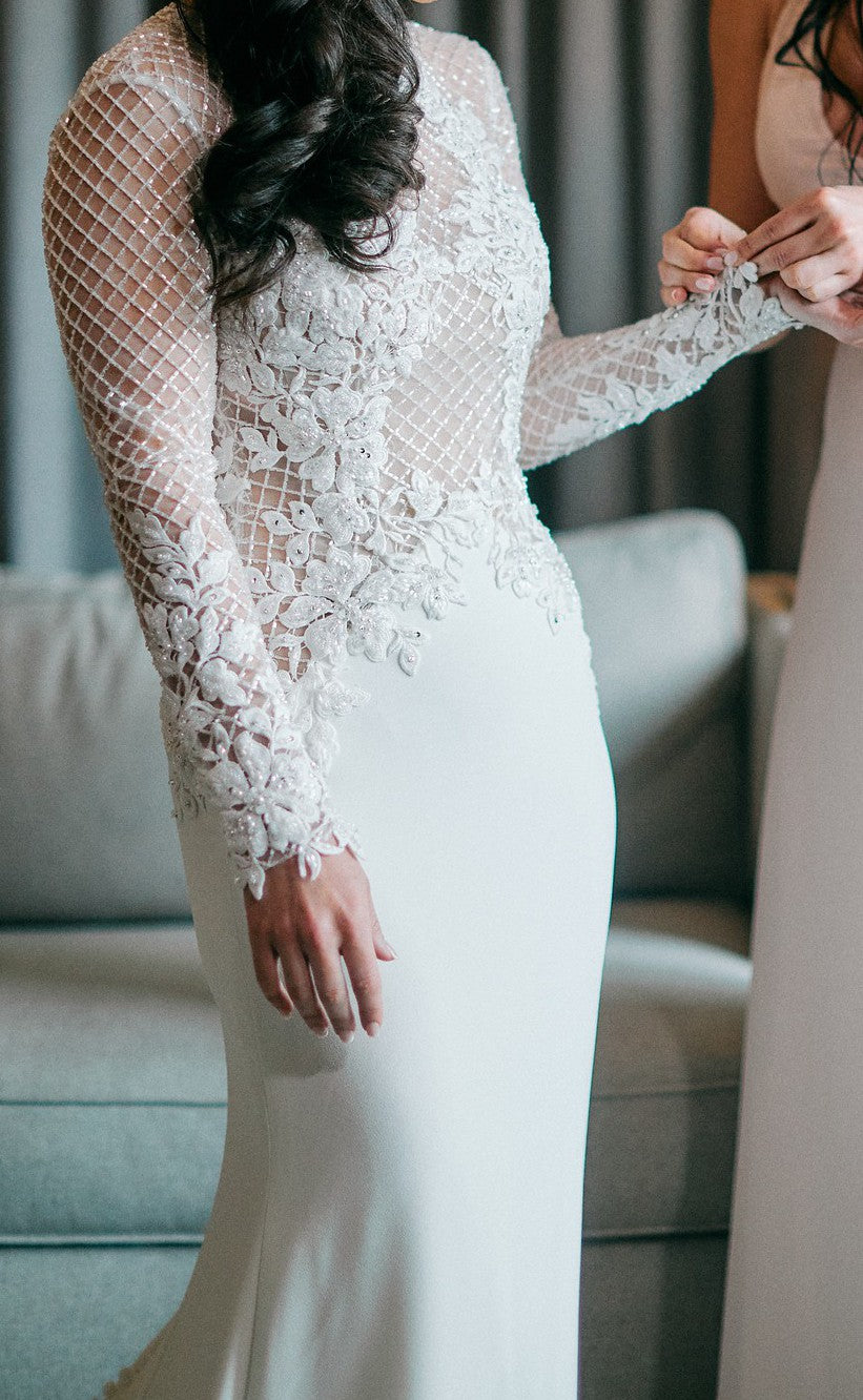 Justin Alexander Turin 99072 Wedding Gown - Elegant Lace Bridal Dress for Church Ceremony & Formal Events