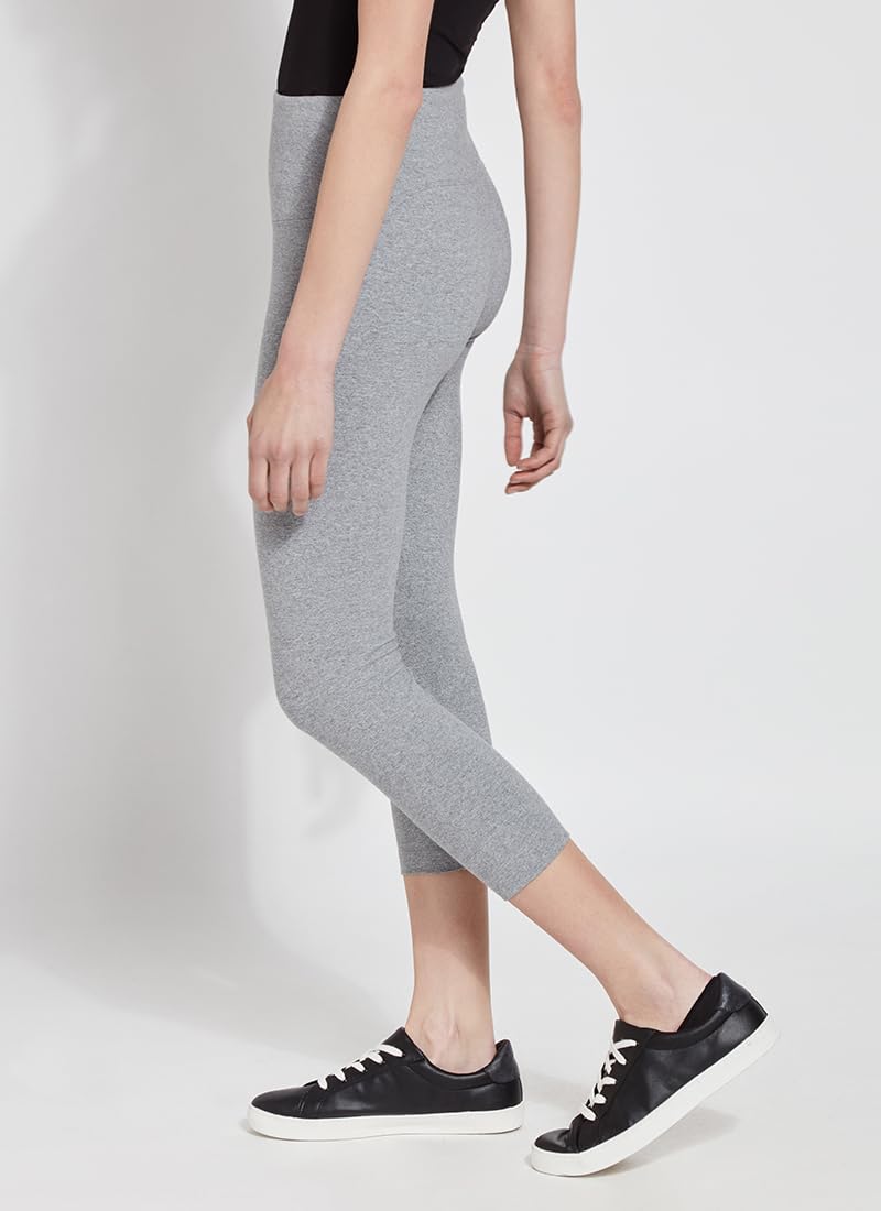 Lyssé Women's Cotton Cropped Leggings - Soft Breathable Cotton Spandex Workout Leggings for Yoga, Running & Lounge Wear