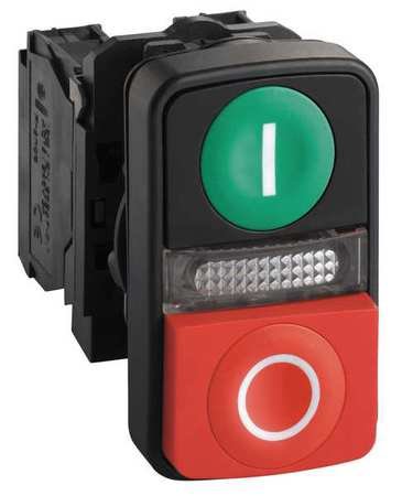 22mm Illuminated Push Button Switch - 1NO/1NC Contact, Green/Red LED Indicator - Perfect for Industrial Control Panels, Machinery & DIY Electronics Projects