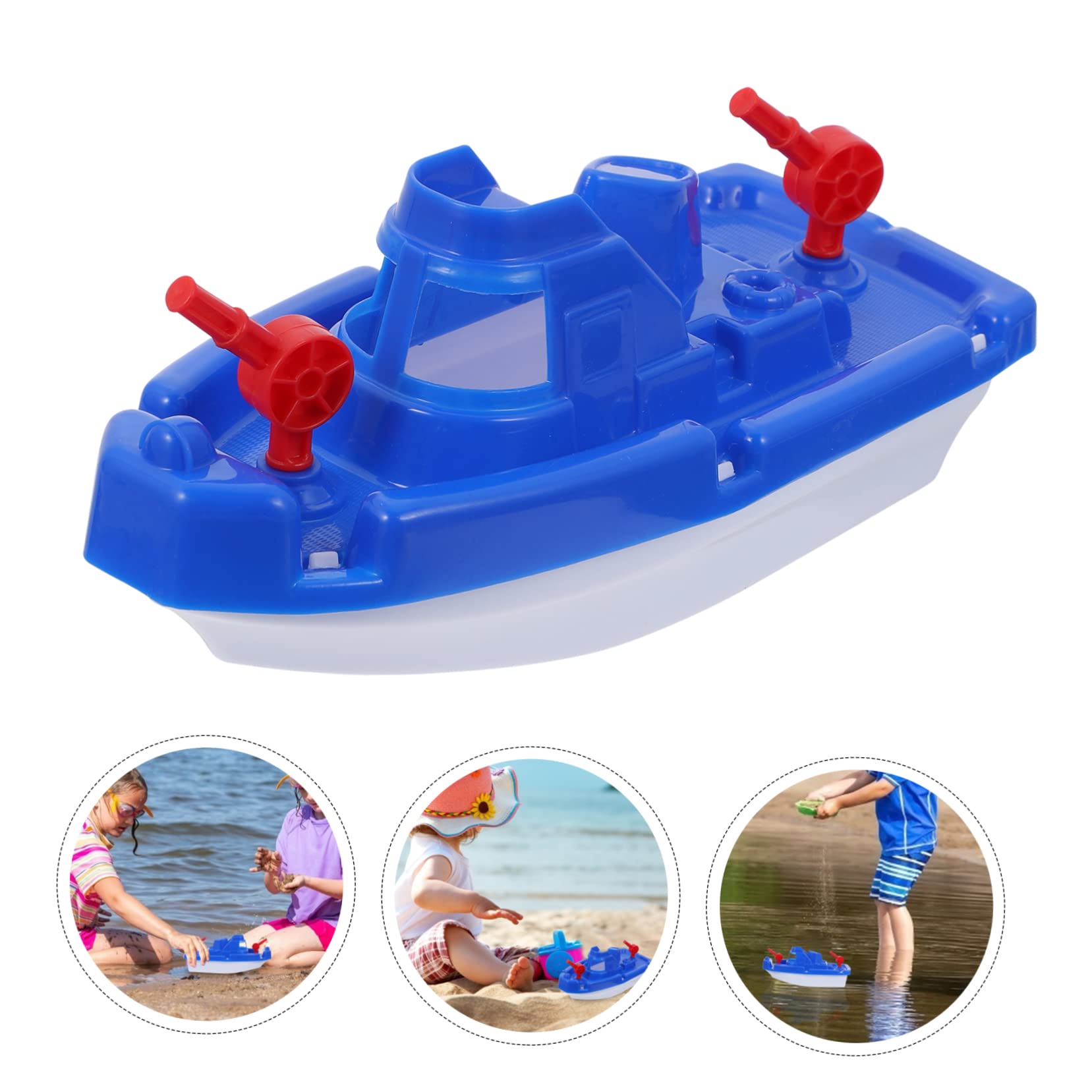 UPKOCH 2 Pack Blue Speedboat Bath Toys for Kids - Floating Sailing Boat Bathtub & Beach Play Set - Durable Plastic Water Toys for Toddlers & Girls (Perfect for Pool, Bathtime & Outdoor Water Play)