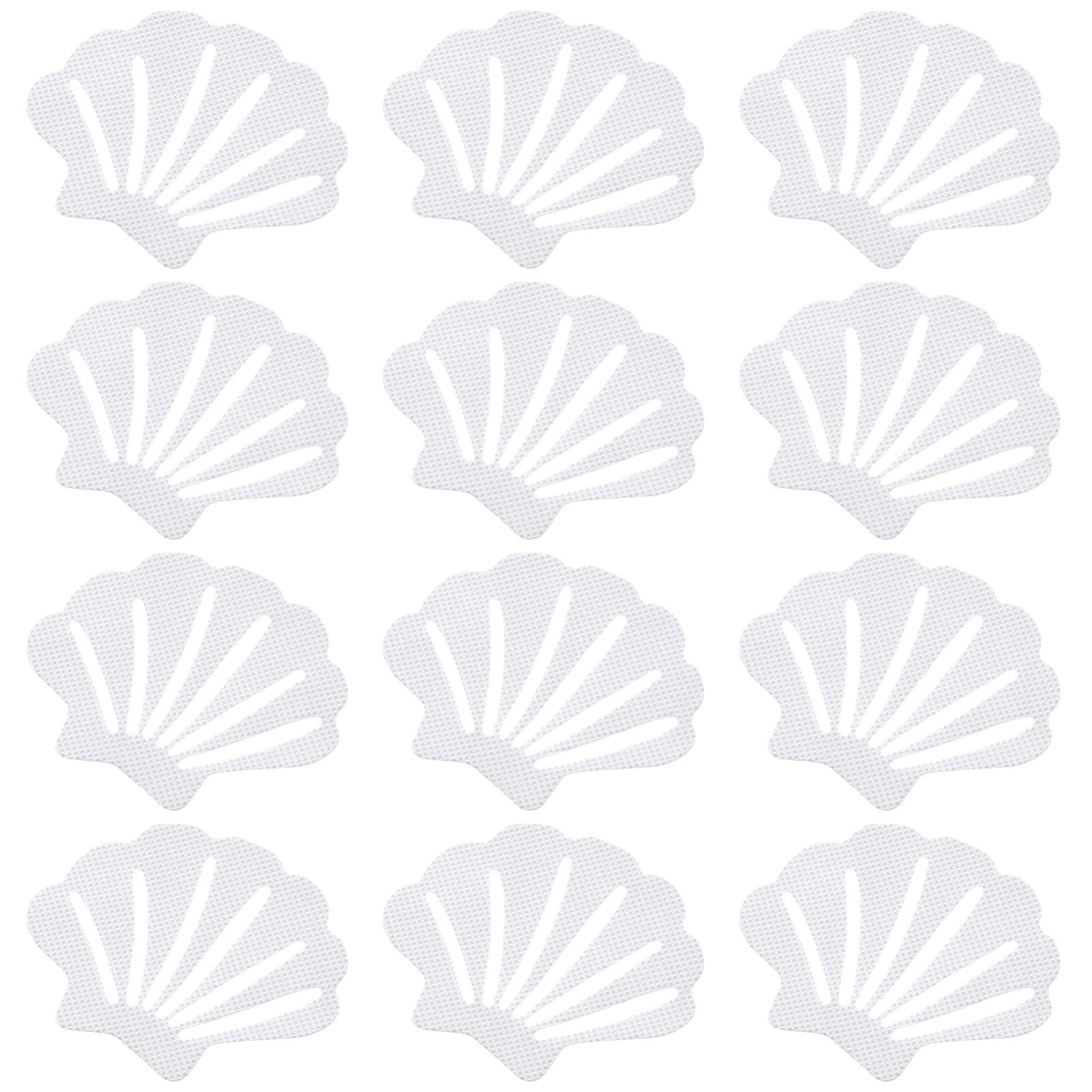 12PCS Non-Slip Bathtub Stickers - Sea Shell Shape Anti-Slip Bath Mat Decals for Shower & Tub Safety - Waterproof Bathroom Floor Stickers for Kids & Elderly (Perfect for Wet Floors, Bathtubs, Showers & Pool Areas)