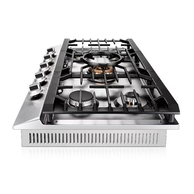 Fotile GLS36502 36-Inch Stainless Steel Gas Cooktop with 5 Burners - Tri Ring Series for Professional Cooking | Perfect for Home Kitchens & Gourmet Chefs