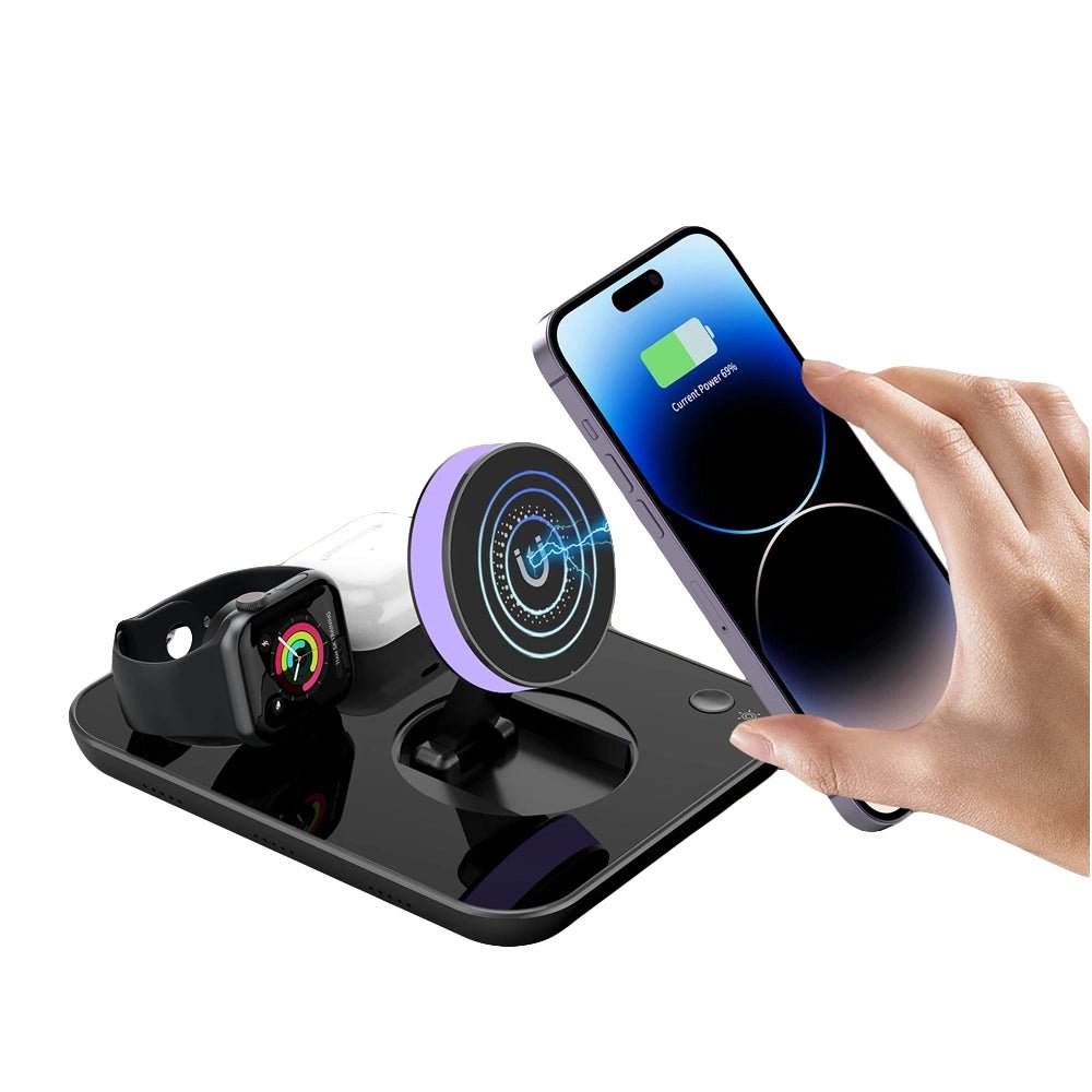 LuminHub ArcStation MagSafe 4-in-1 Wireless Charger for iPhone 15/14/13, Apple Watch, AirPods - Fast Charging Stand for Home, Office & Nightstand
