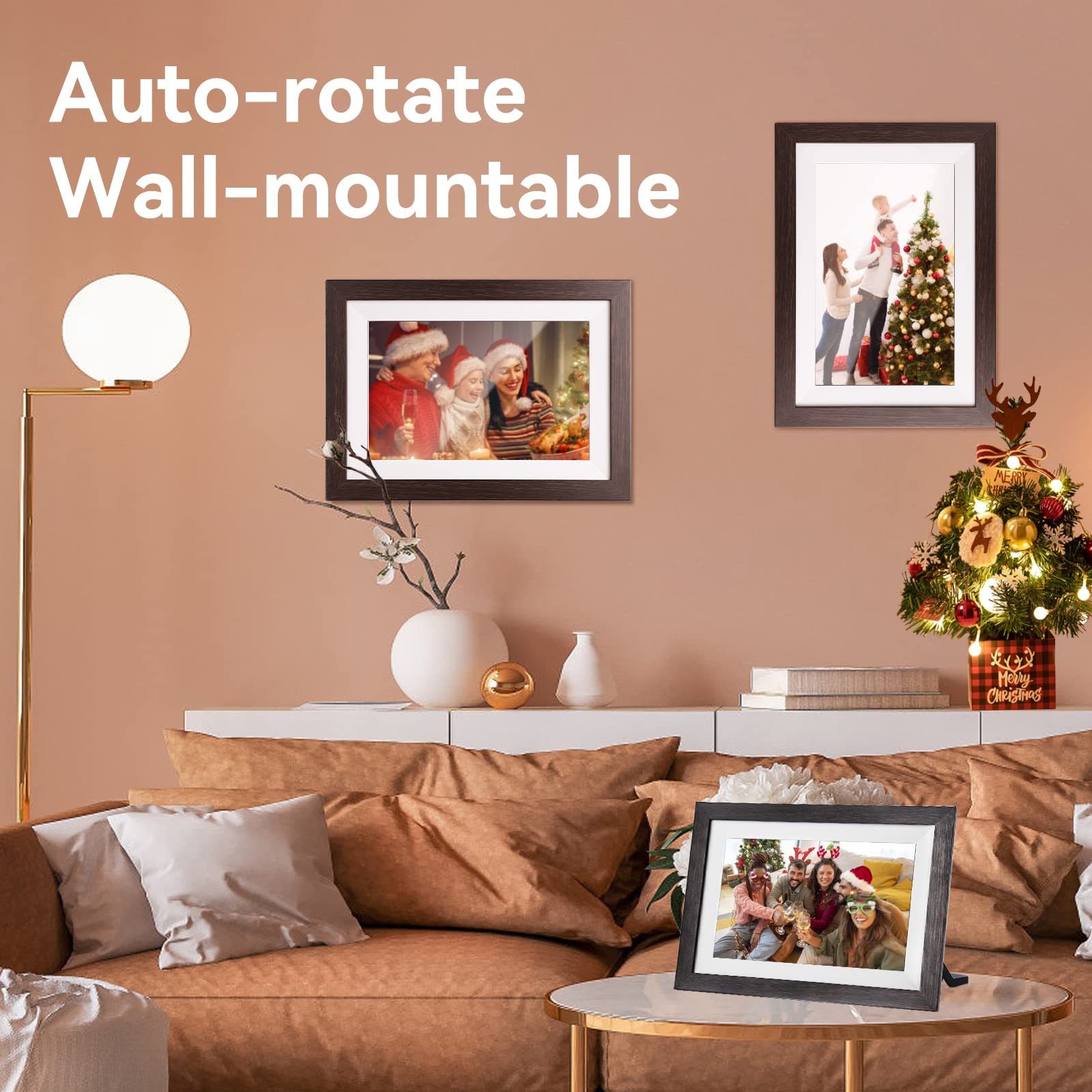 10.1 Inch WiFi Digital Photo Frame - 1280x800 IPS Touch Screen, Auto Play, Wall Mountable, Share Photos & Videos Remotely via Frameo App | Perfect Gift for Family, Home & Office Decor