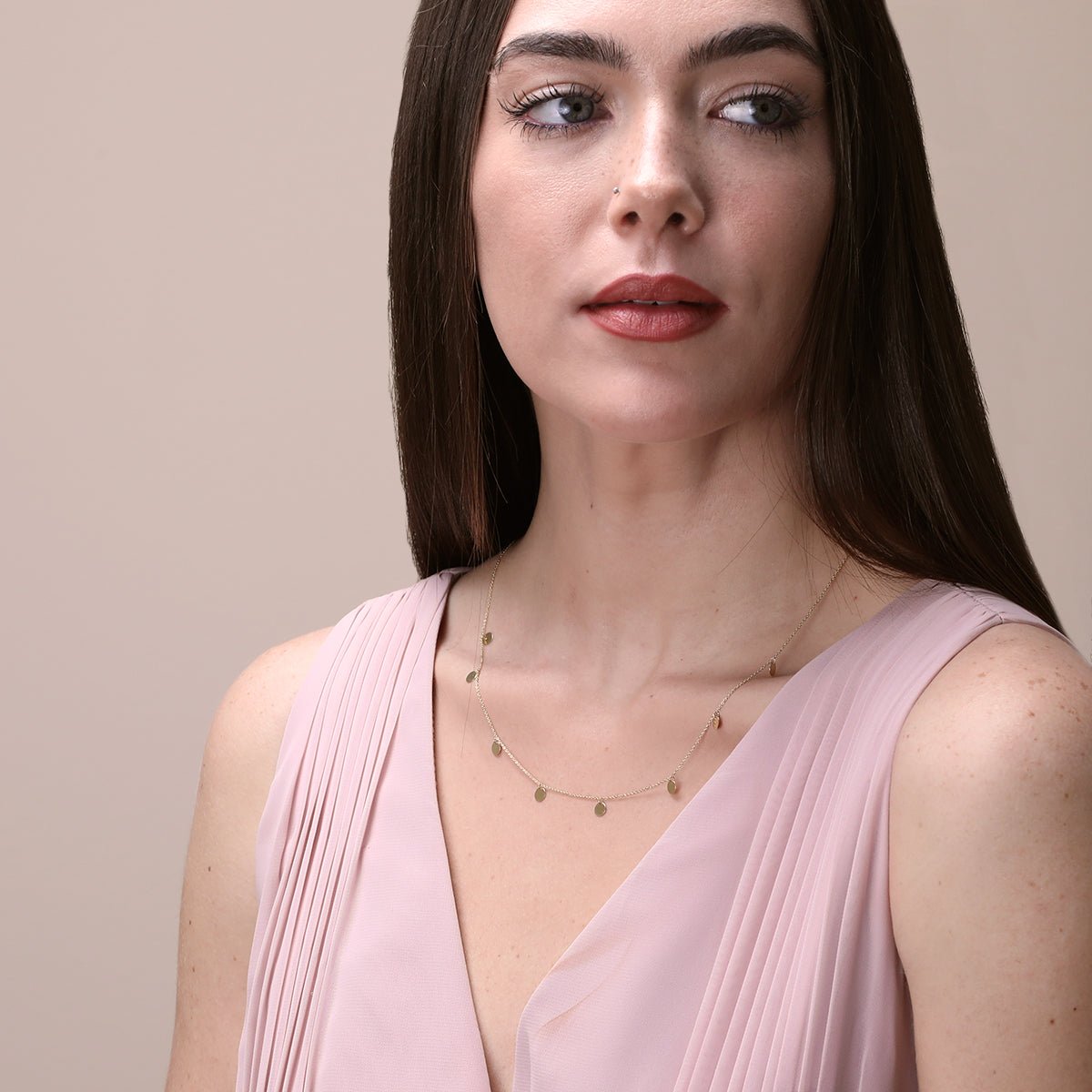 10k Yellow Gold Coin Station Necklace - Elegant & Durable Jewelry for Everyday Wear, Gifts & Special Occasions