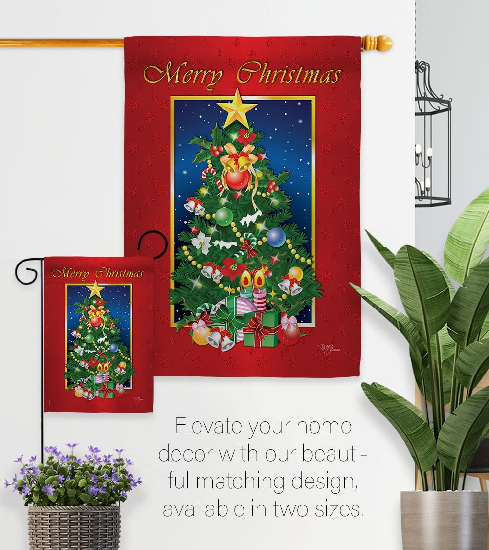 Festive Merry Christmas Tree House Flag Set 28