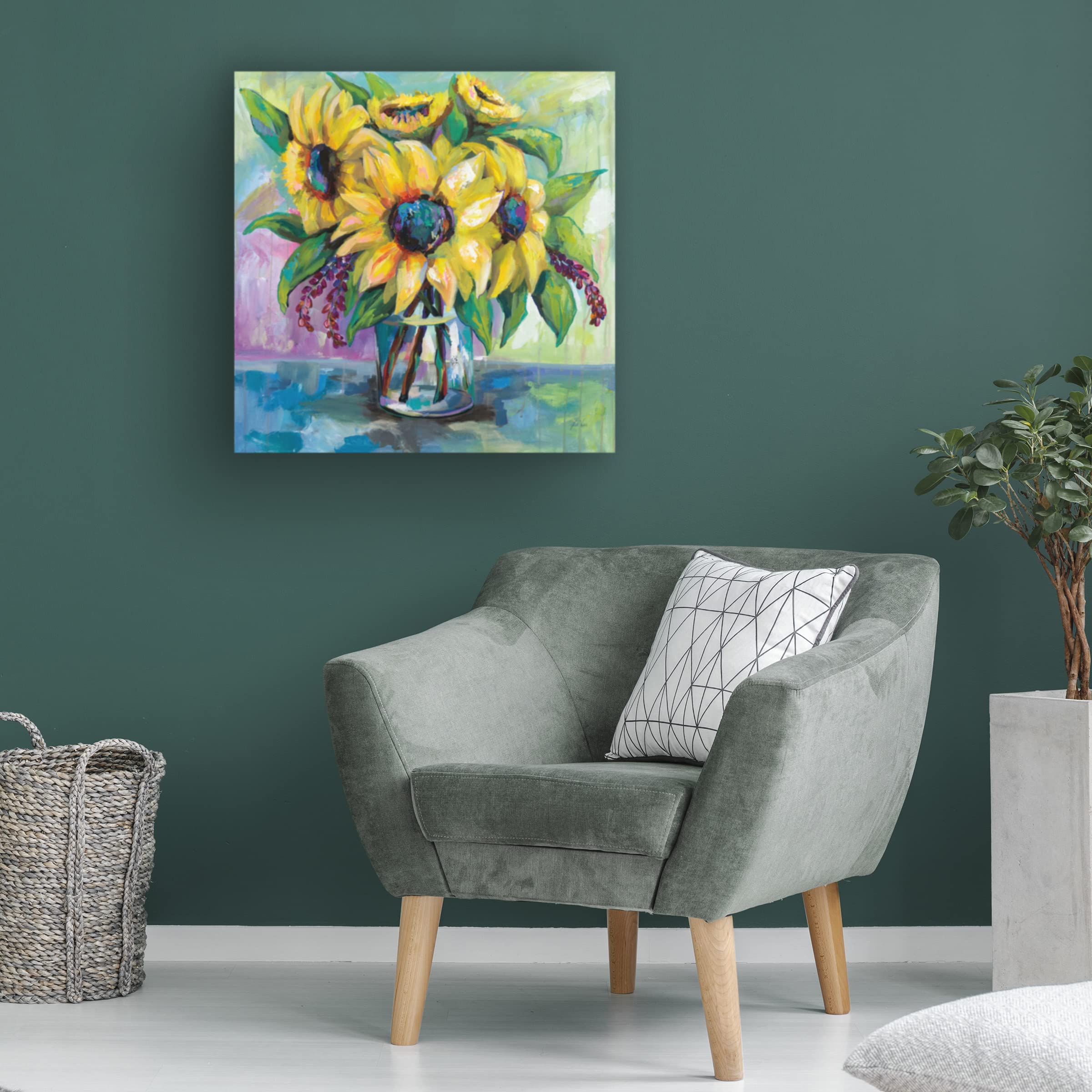 Trademark Fine Art 'Summer' Canvas Wall Art by Jeanette Vertentes - Vibrant Landscape Painting for Living Room, Bedroom & Office Decor