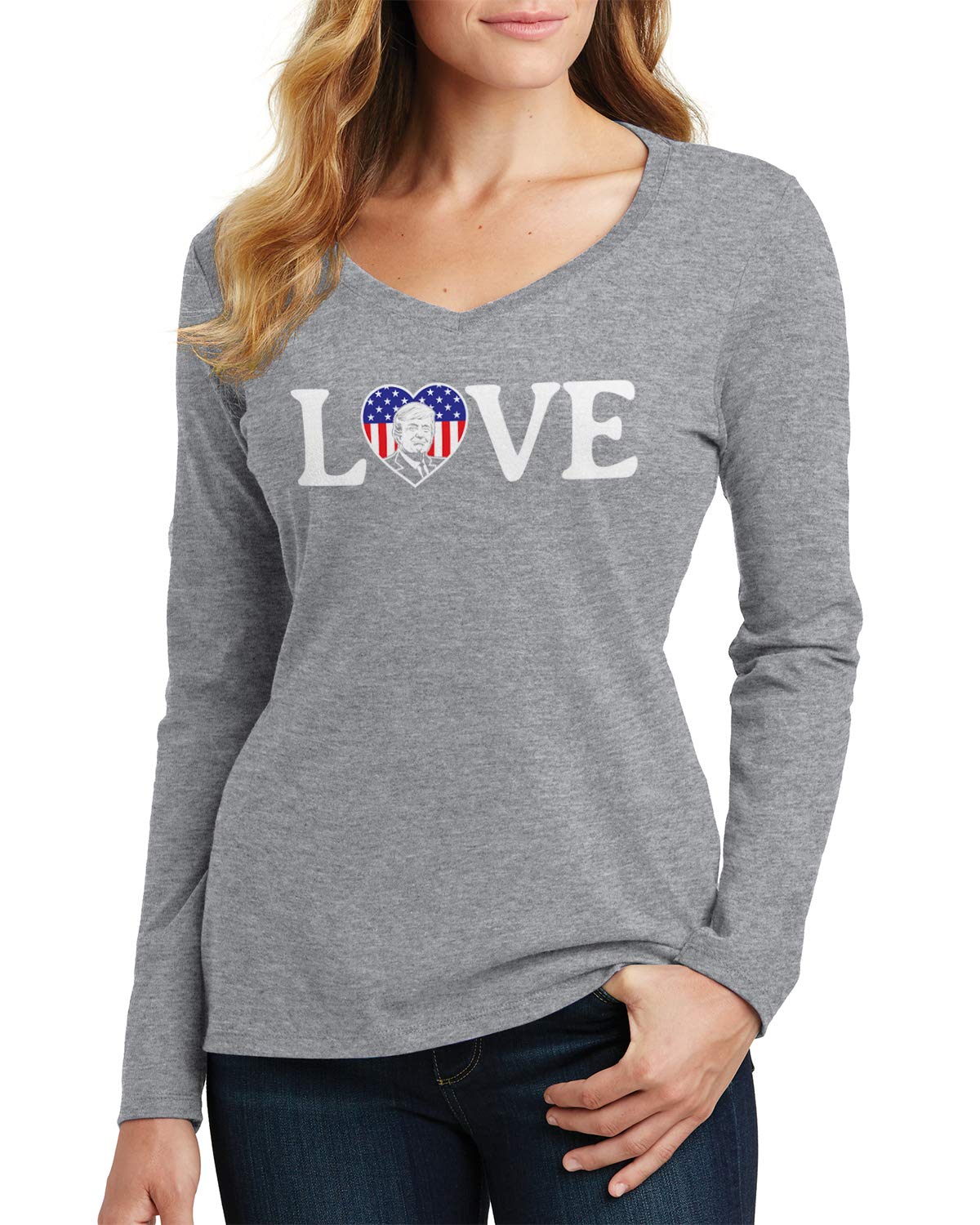 Threadrock Women's American Flag Graphic T-Shirt - Patriotic Casual Tee for Women - Perfect for 4th of July, BBQ, and Summer Outings