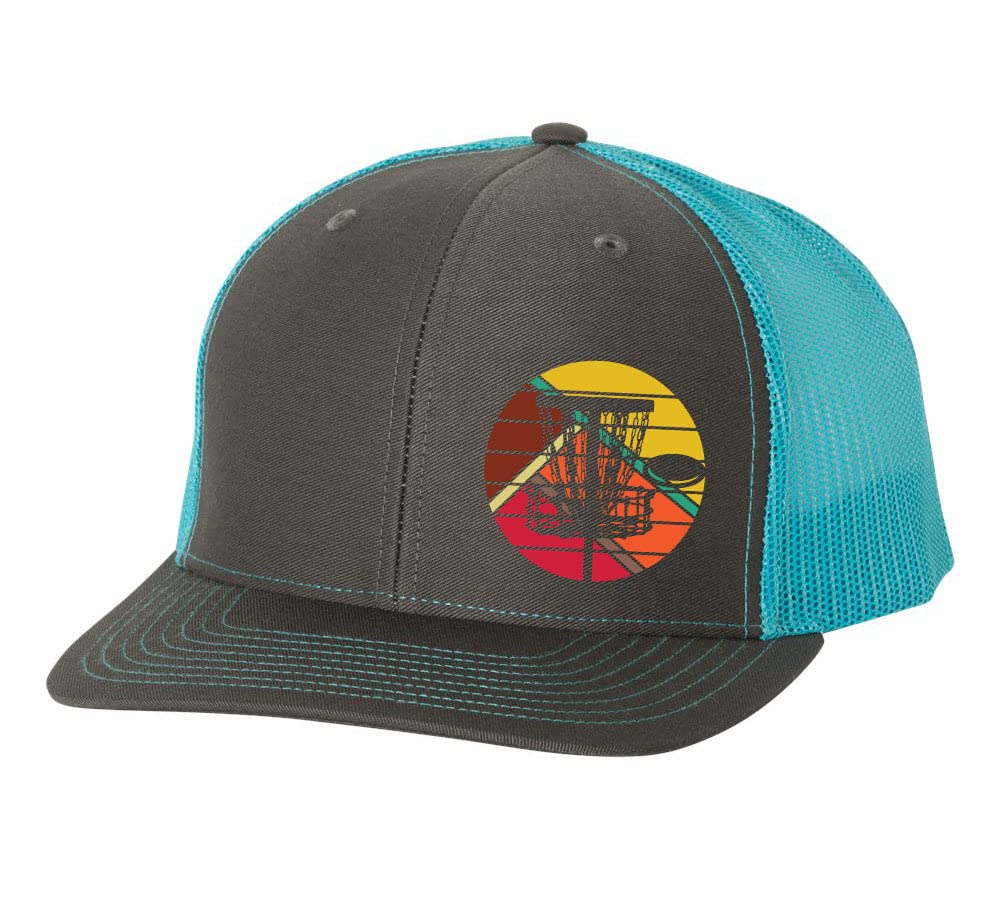 Trenz Shirt Company Vintage Disc Golf Target Trucker Hat - Embroidered Mesh Back Cap for Men | Perfect for Outdoor Sports & Casual Wear