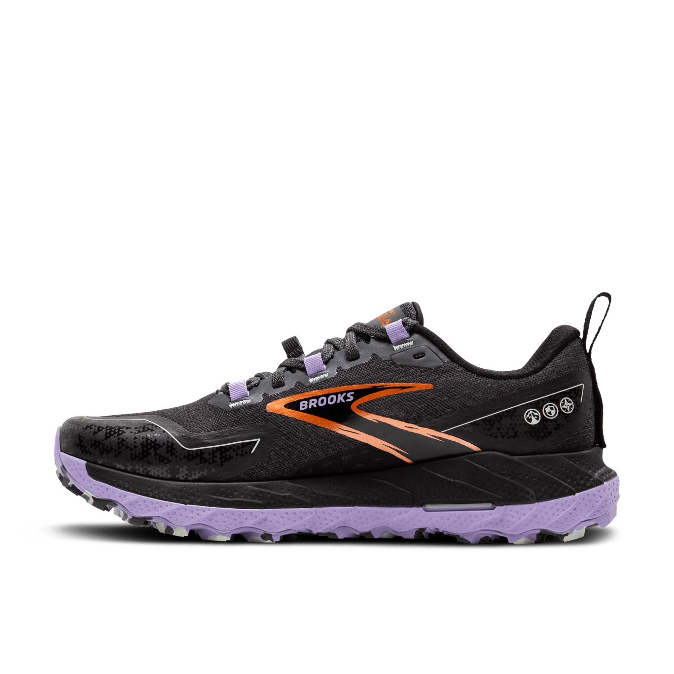 Brooks Cascadia 18 Women's Trail Running Shoes - D Width - Ebony/Sweet Lavender/Copper | Lightweight Cushioned for Hiking & Outdoor Adventures