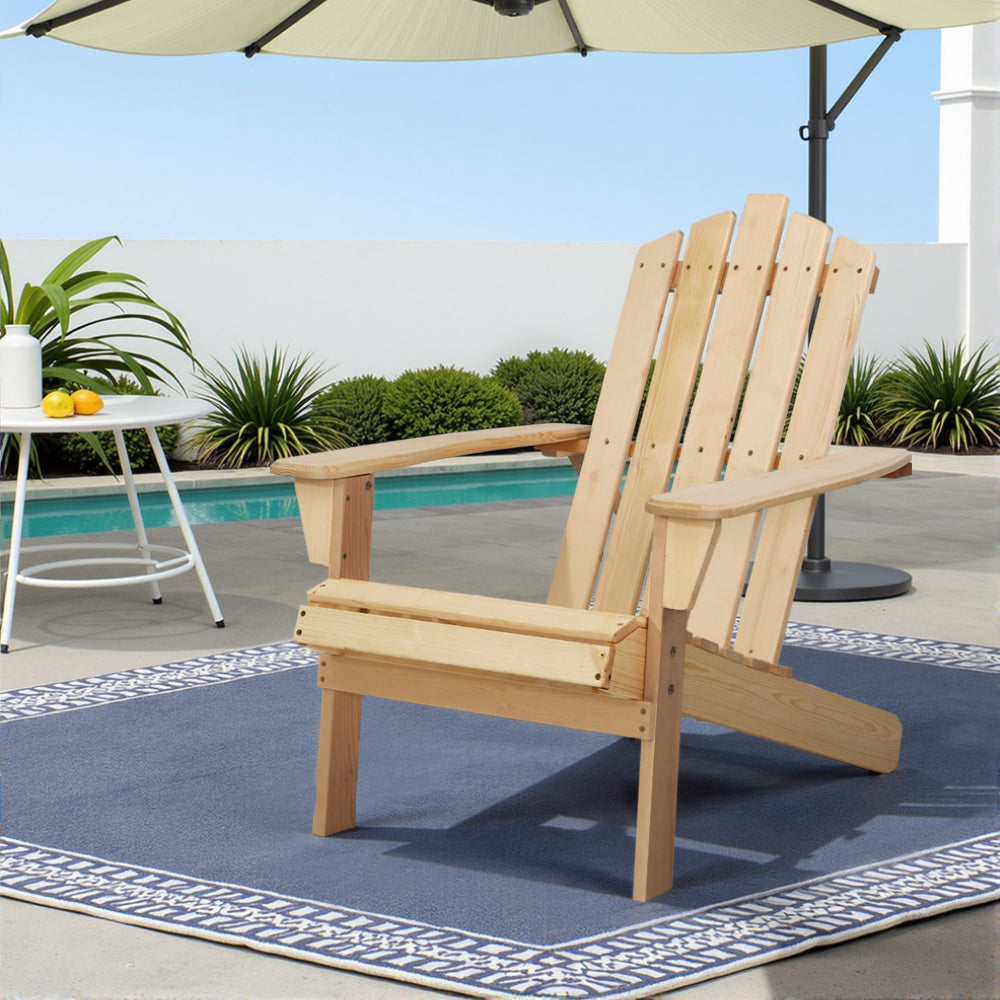 Premium Adirondack Outdoor Chairs - Solid Wood Beach Chairs for Patio, Garden & Backyard - Comfortable All-Weather Outdoor Furniture for Relaxing by Pool, Beach or Deck
