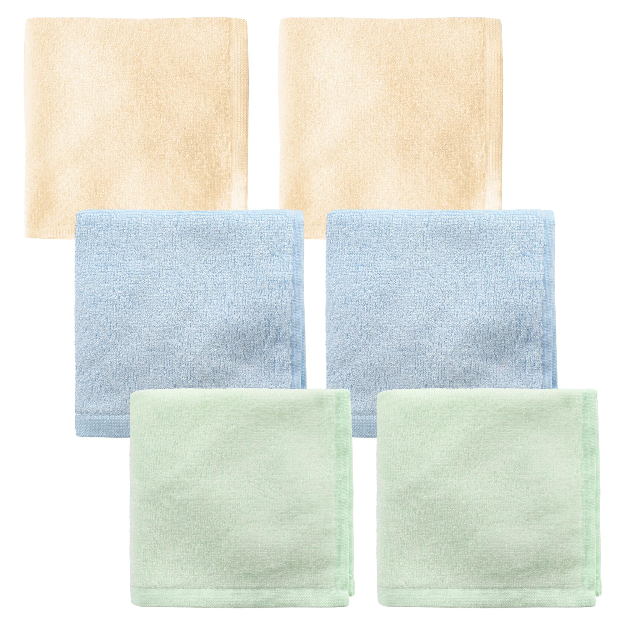 6 Pack Ultra Soft Baby Washcloths for Newborn & Toddler - Bamboo Rayon & Cotton Blend, 10