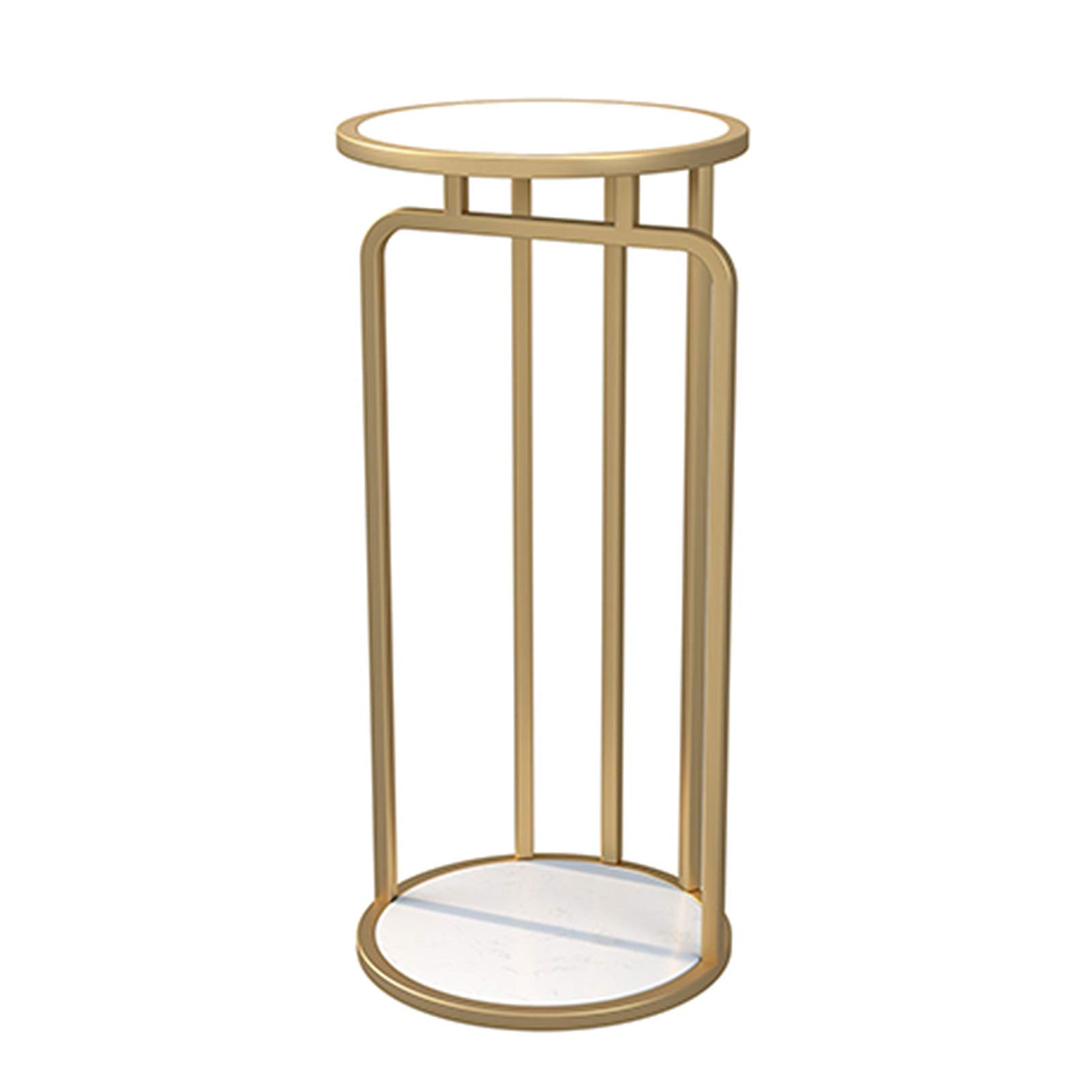 Modern Metal Plant Stand - 2-Tier Gold Flower Pot Holder for Indoor & Outdoor Use - Perfect for Living Room Corner, Office, Balcony & Small Spaces