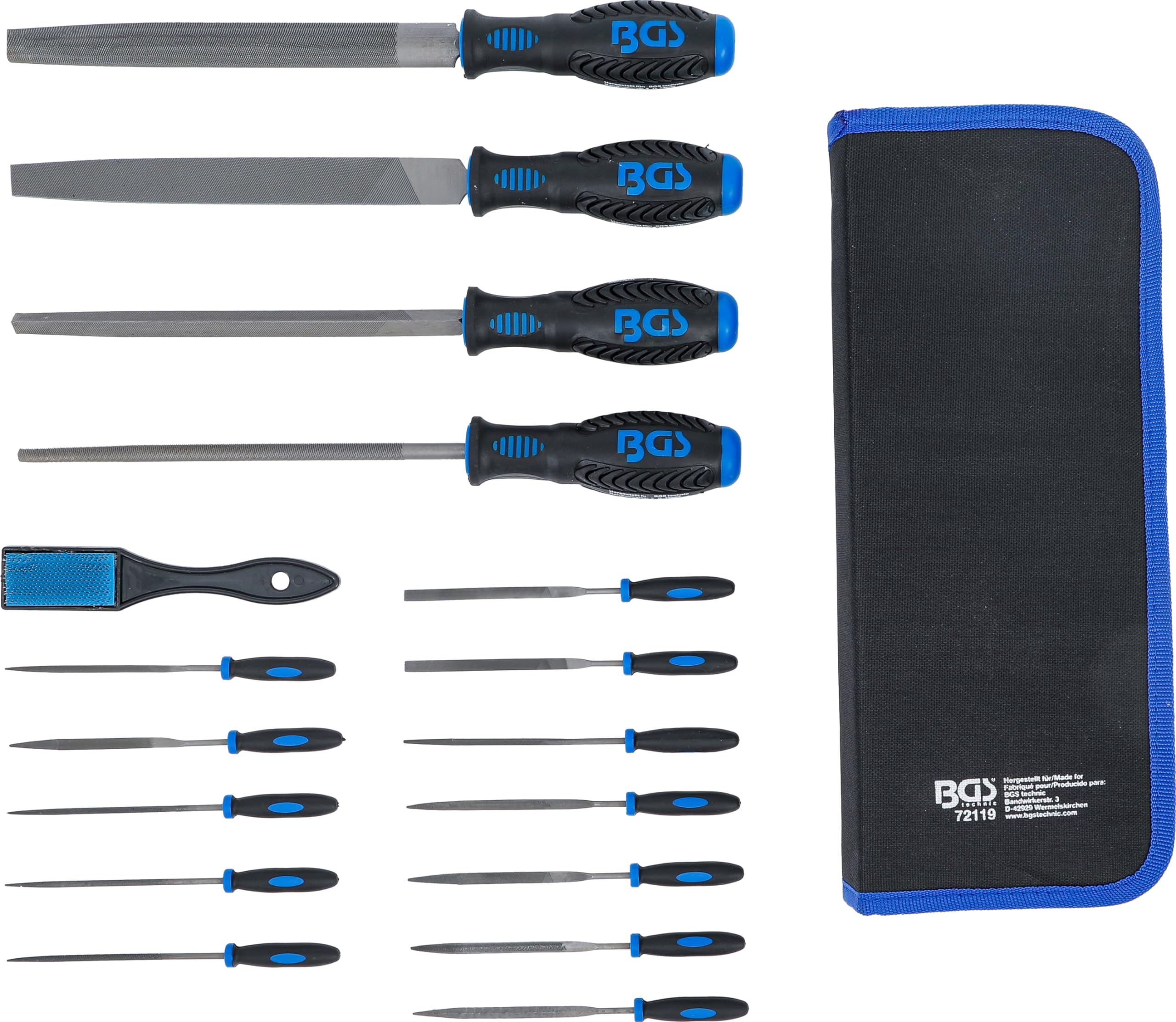BGS 72119 Professional 17-Piece Workshop File and Needle File Set - Precision Tools for Metalworking, Woodworking & DIY Projects