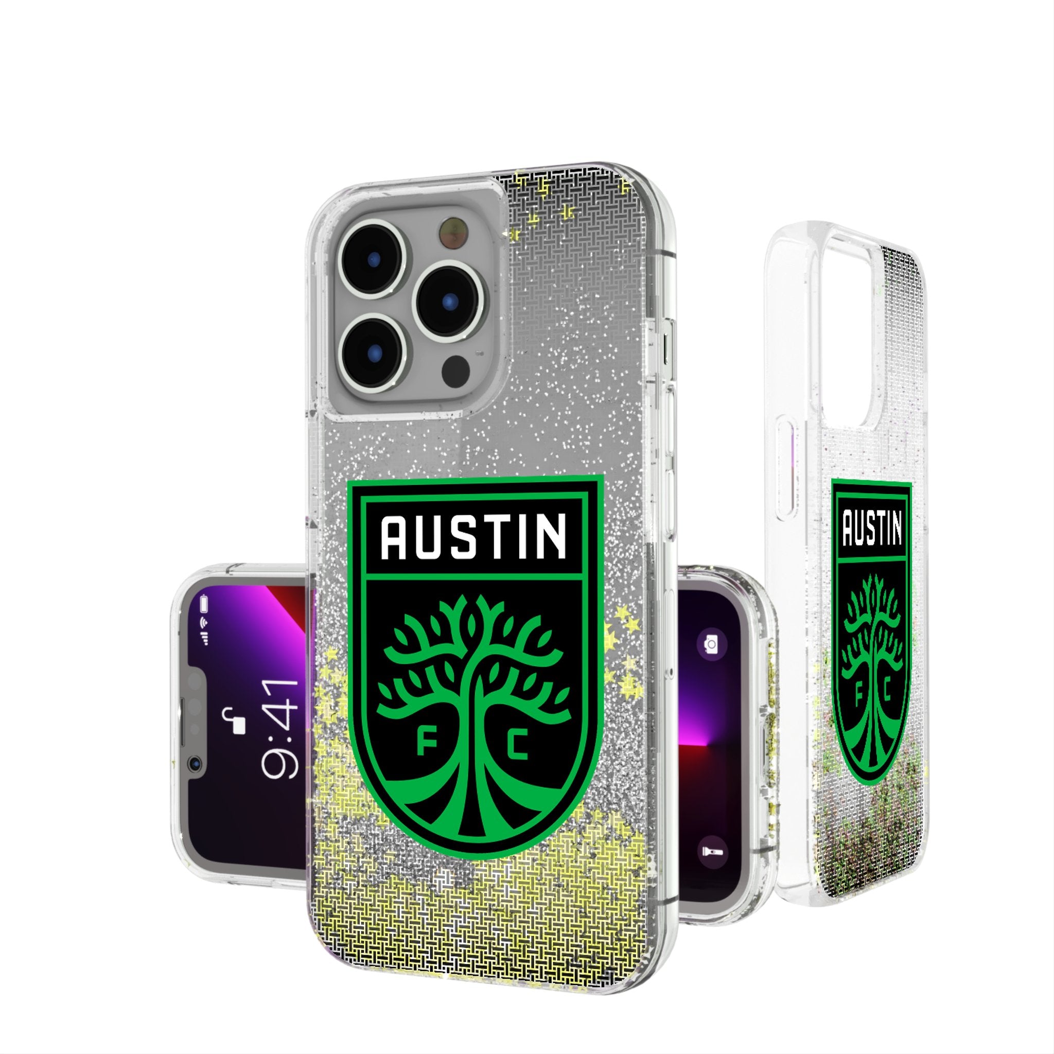 Austin FC Glitter Phone Case - Stylish & Protective Linen Design for iPhone & Samsung | Perfect for Soccer Fans & Game Days
