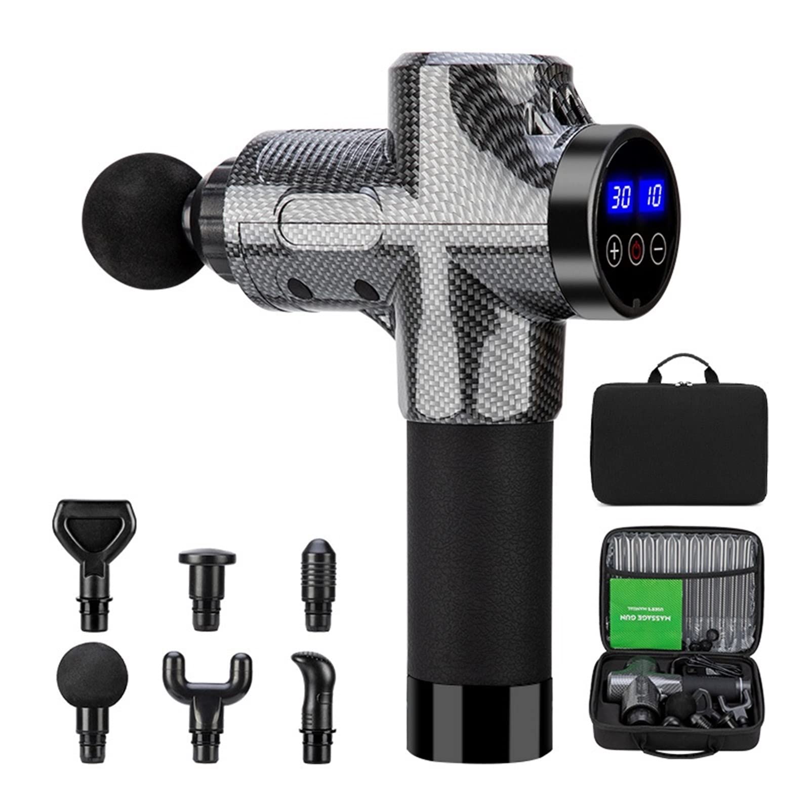 HATAP Handheld Electric Massager - High Frequency Deep Tissue Massage Gun for Muscle Pain Relief & Body Relaxation, Portable Therapy Gun with Carrying Case - Perfect for Post-Workout Recovery, Sports Therapy & Home Relaxation