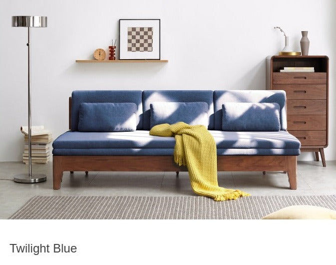 Solid Oak Wood Sofa Bed - Foldable & Convertible for Living Room, Guest Room, or Small Spaces - Multi-Functional Furniture for Comfort & Style