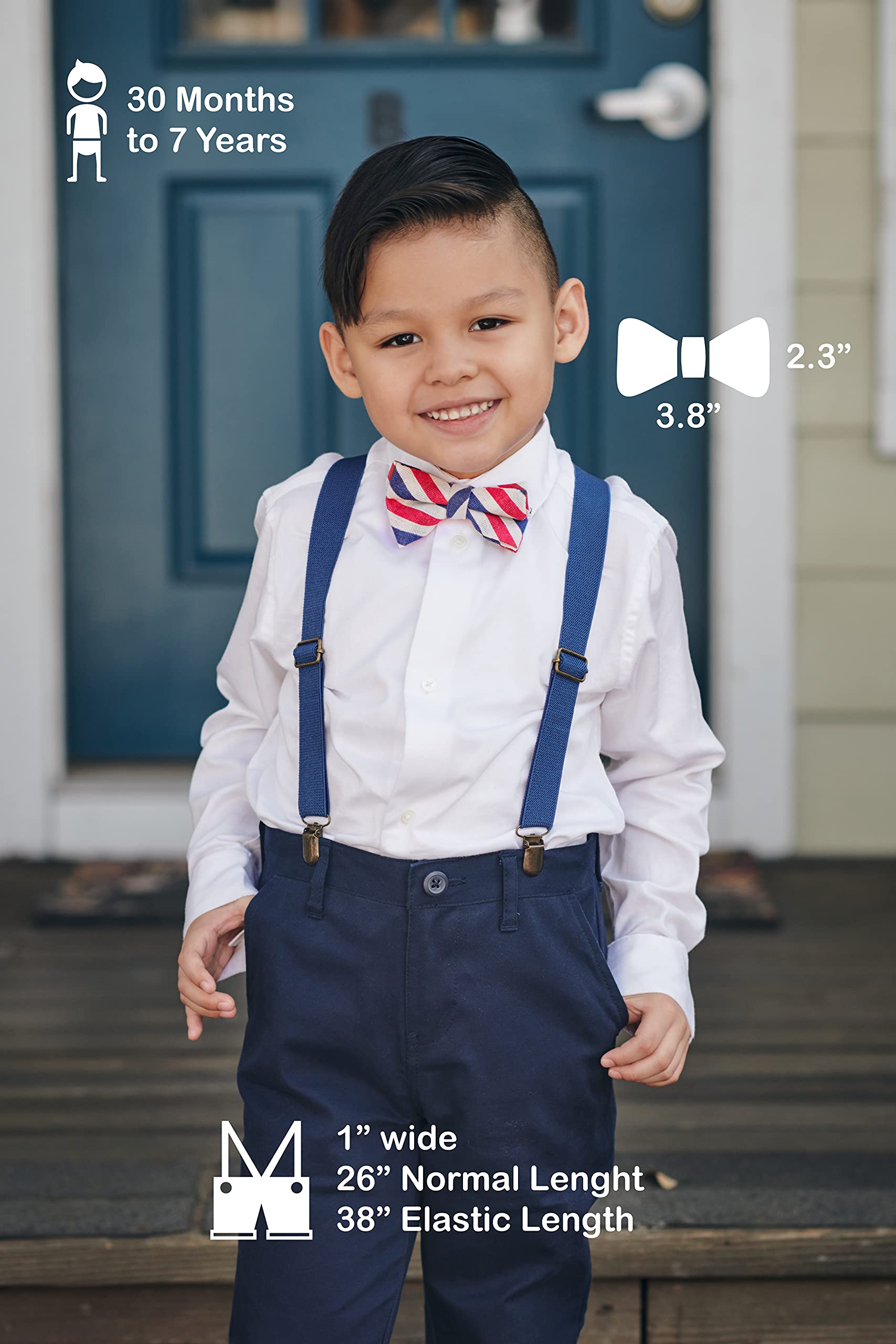Adjustable Suspenders and Bow Tie Set for Boys - Formal Kids Outfit for Weddings, Parties & Special Occasions