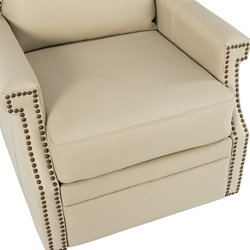 Canace Modern Genuine Leather Manual Glider Rocker Recliner Chair - Comfortable Swivel Lounge Chair for Living Room, Nursery, and Office Relaxation