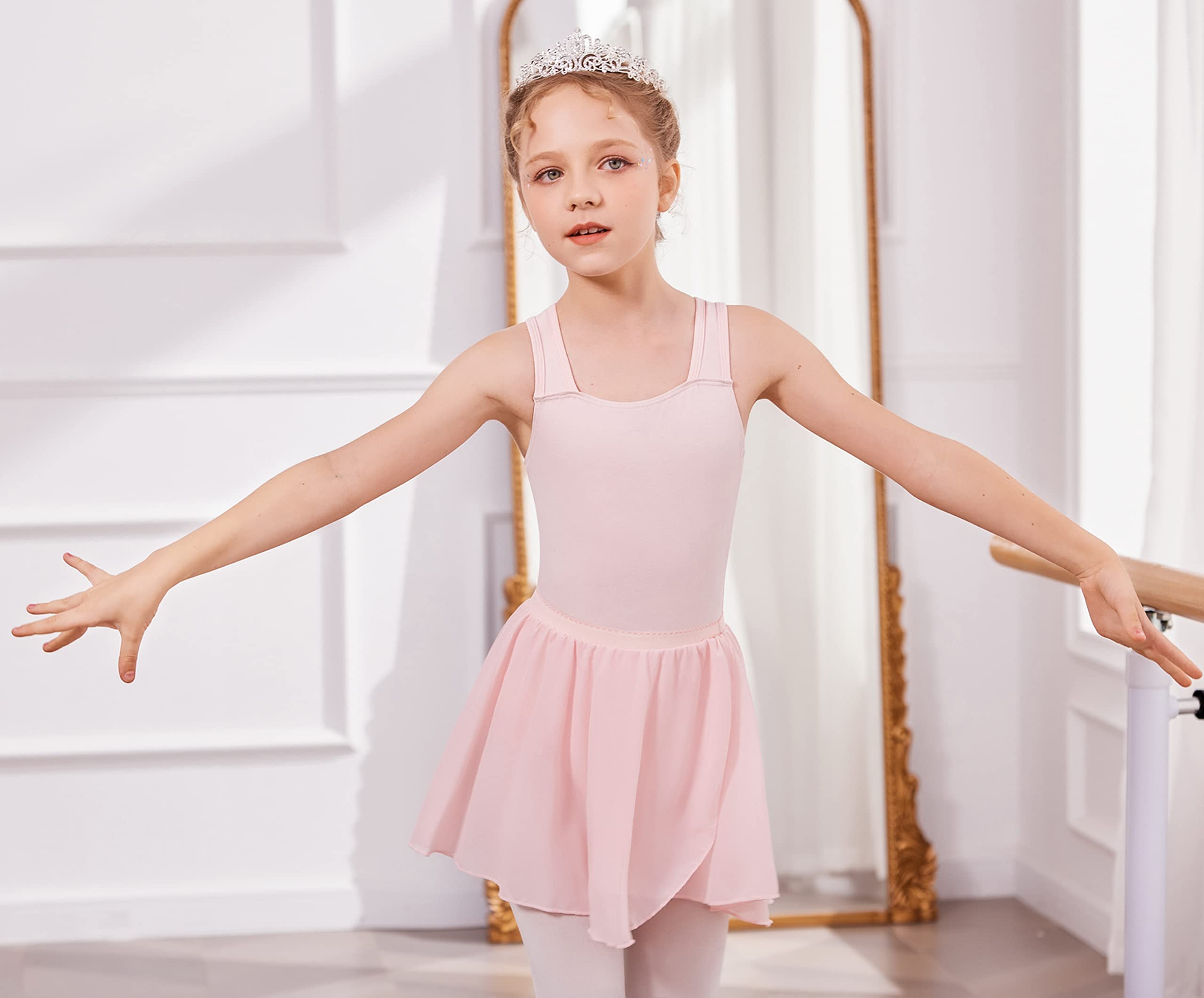 Zaclotre 3 Pack Girls Ballet Skirts - Toddler & Kids Chiffon Wrap Dance Skirt - Soft Ballet Tutu for Class, Recital, Performance, Play - Birthday Party, Photo Shoot, Costume Dress Up