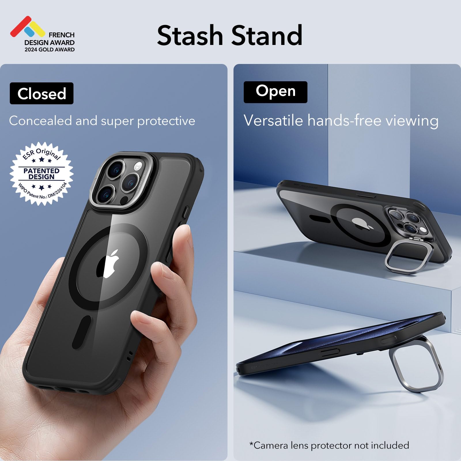ESR iPhone 15 Pro Max Case with MagSafe - Military Protection & Stand for Home/Office Use