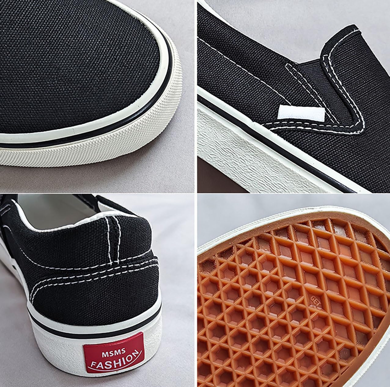Women's Breathable Canvas Slip-On Sneakers with Cloud Foam Cushioning - Comfortable Mesh Casual Shoes for Walking, Running & Everyday Wear