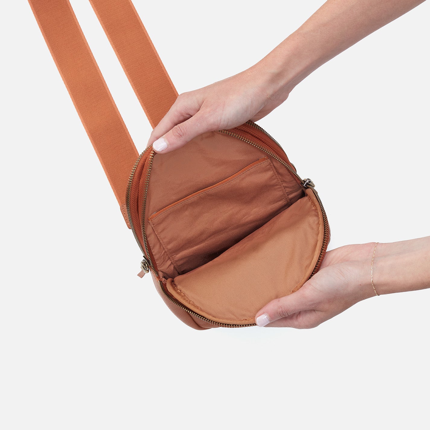 Premium Pebbled Leather Crossbody Sling Bag in Butterscotch Brown - Perfect for Work, Travel & Everyday Use