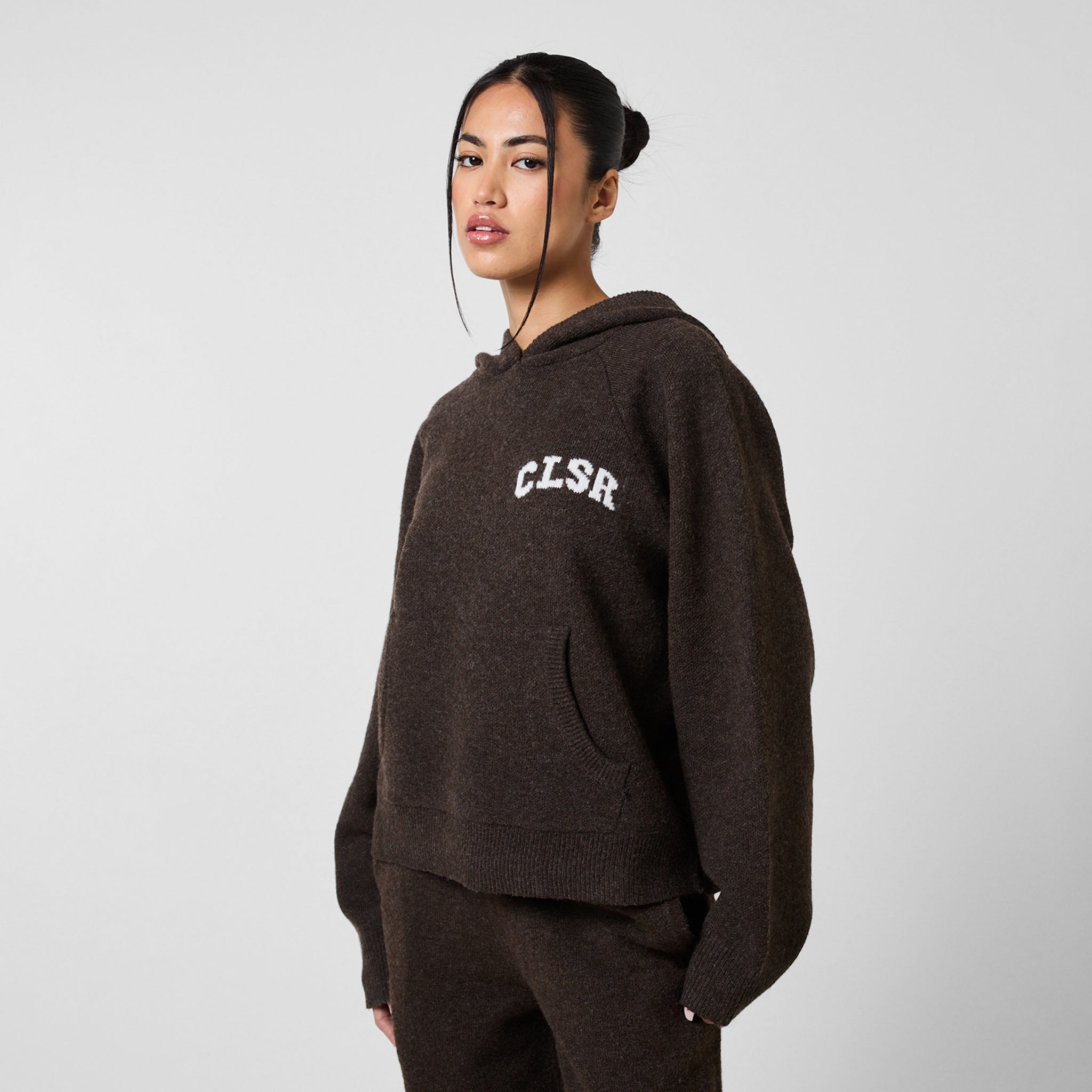 Premium Knit CLSR Hoodie - Soft & Stylish Brown Marl Pullover for Men & Women | Cozy Casual Wear for Fall & Winter