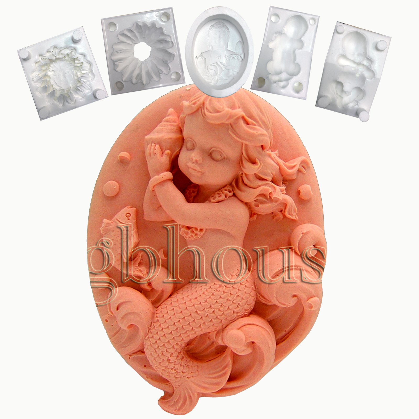 2D Mermaid Carol High Relief Silicone Mold for Soap, Sugar, Fondant, Chocolate & Marzipan - Cake Decorating, Candy Making & DIY Crafts - Perfect for Birthday Parties, Wedding Cakes & Holiday Treats