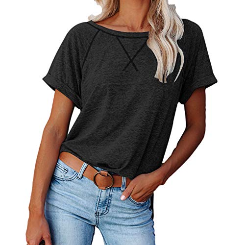 Women's Casual Loose Fit Tunic Top - Comfortable Baggy Blouse for Work & Everyday Wear - Black | Perfect for Office, Weekend Outings & Relaxing at Home