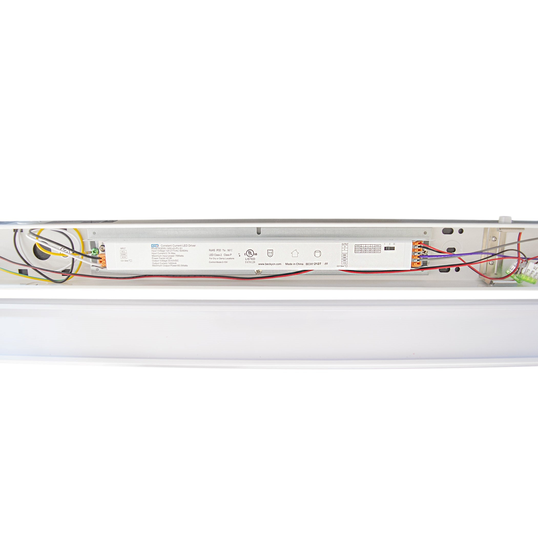 8ft LED Strip Light - 50W/60W/70W Selectable Wattage, 9450 Lumens, UL & DLC Certified - Perfect for Home, Office, and Commercial Lighting