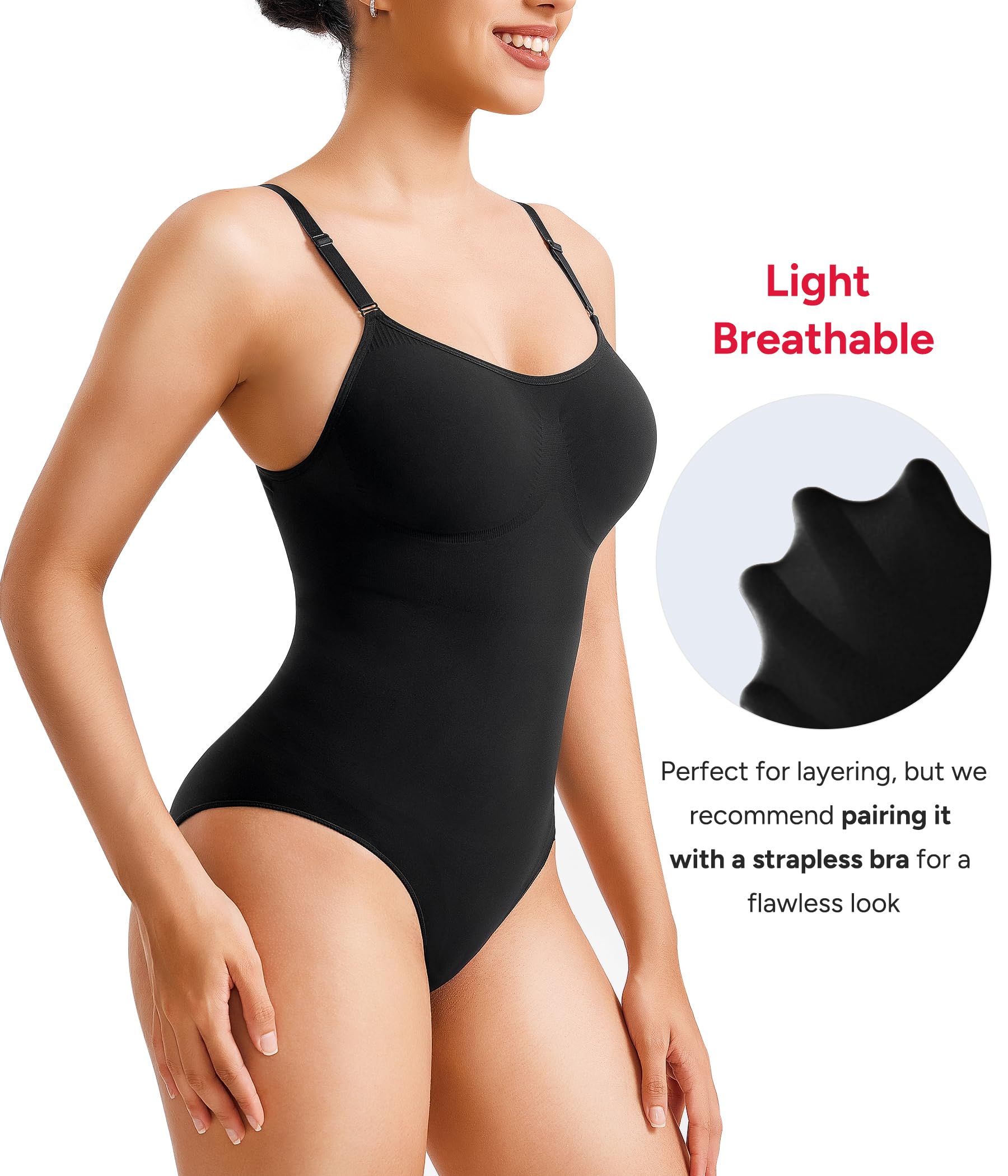 Nebility Women's Tummy Control Shapewear Bodysuit - Seamless Waist Trainer for Sculpting & Snatched Look | Perfect for Dresses, Workouts & Special Occasions