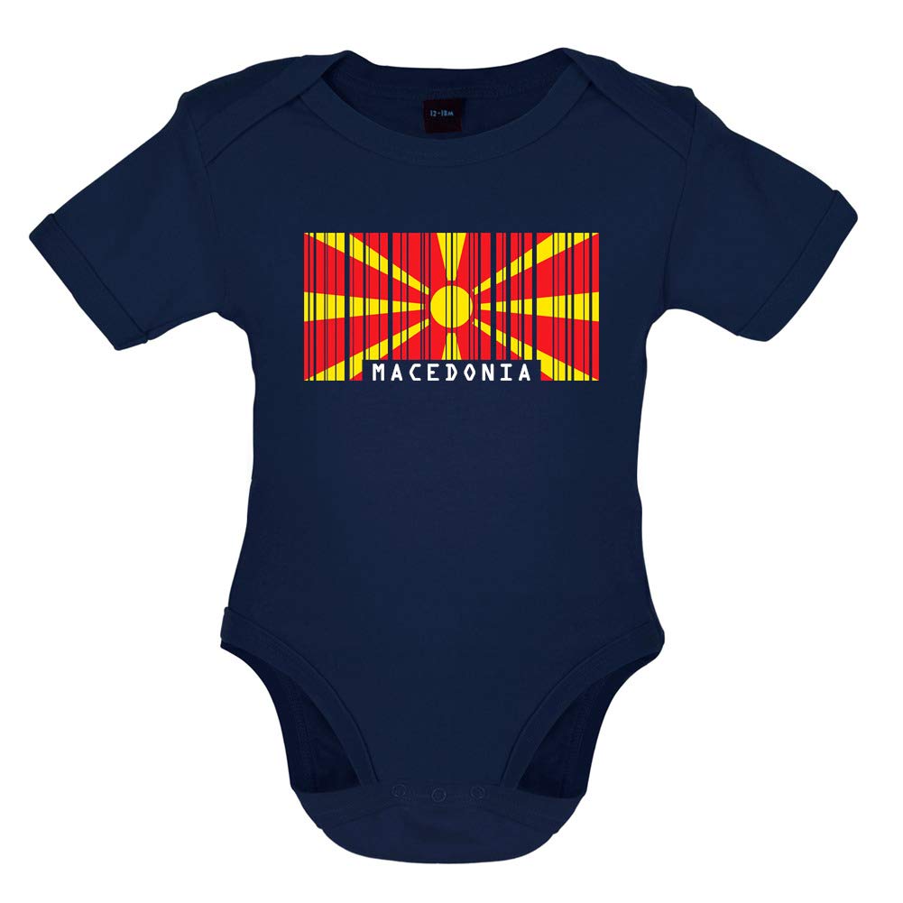 Stylish Macedonia Barcode Flag Organic Baby Bodysuit - Soft & Comfortable for Newborns, Infants - Perfect for Everyday Wear, Playdates & Photo Shoots