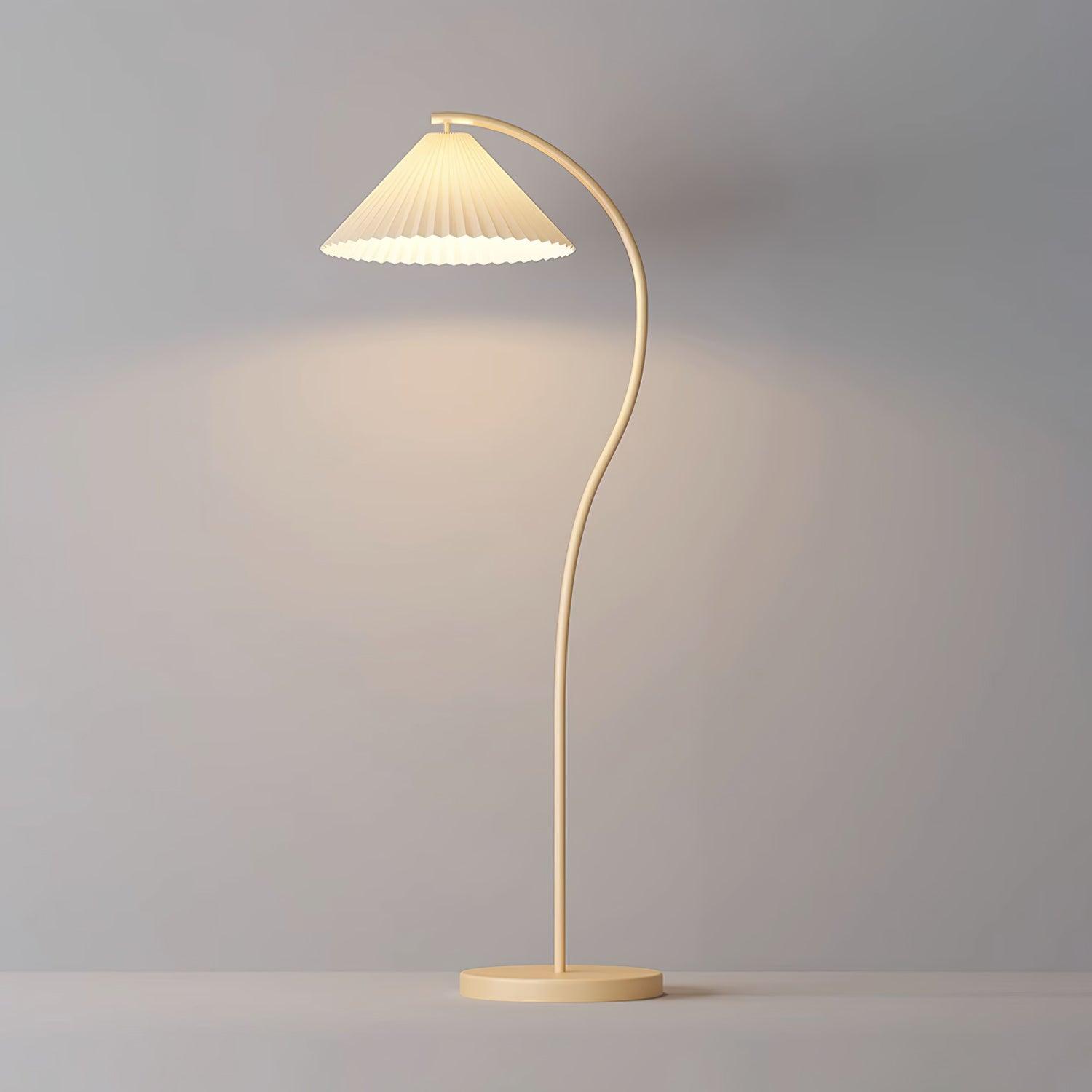 Crescini Modern Pleated Floor Lamp - Adjustable Height Standing Light for Living Room, Bedroom & Office - Soft Ambient Lighting for Reading & Relaxation