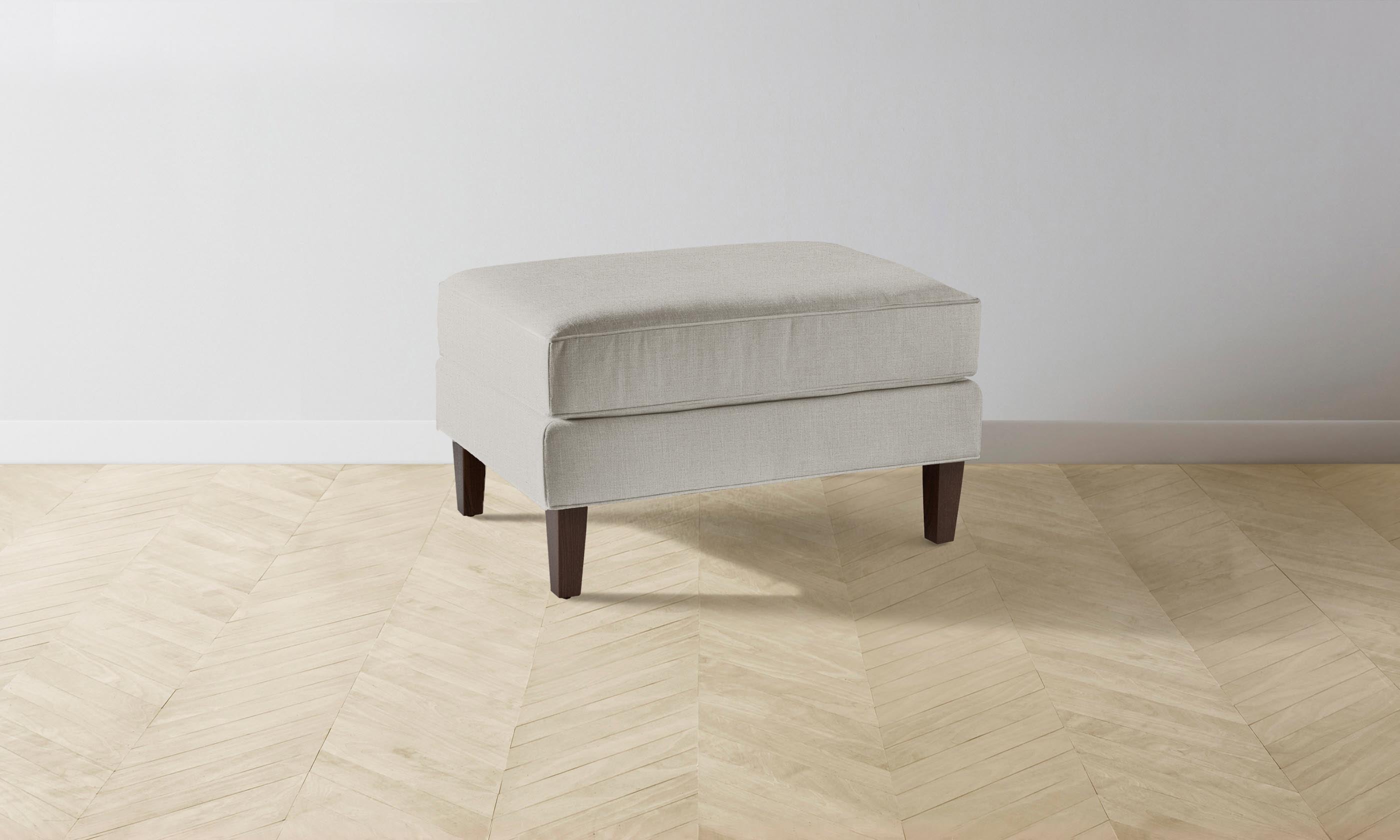 Crosby Ottoman - Performance Linen Weave Beige Storage Bench for Living Room, Bedroom & Entryway - Modern Home Decor Furniture