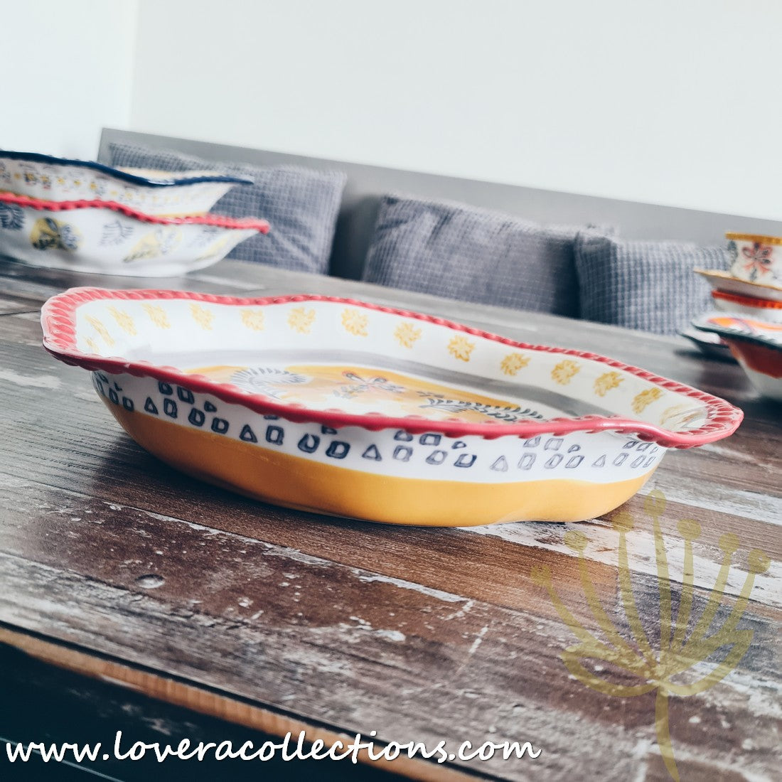 Afrocentric Yellow Dinnerware & Serveware Set - Modern African-Inspired Plates, Bowls & Serving Dishes for Stylish Dining & Entertaining
