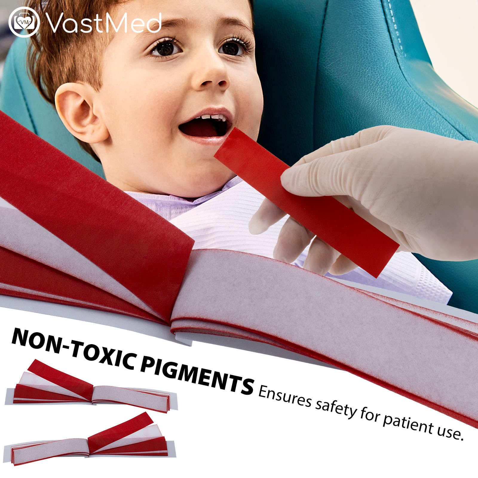 VASTMED 240PCs Dental Grade Articulating Papers - Double-Sided Micron Bite Paper & Film for Occlusal and Interproximal Adjustments | Perfect for Dentists, Orthodontists & Dental Labs | Ideal for Bite Registration, Crown Fitting & Dental Restoration Procedures