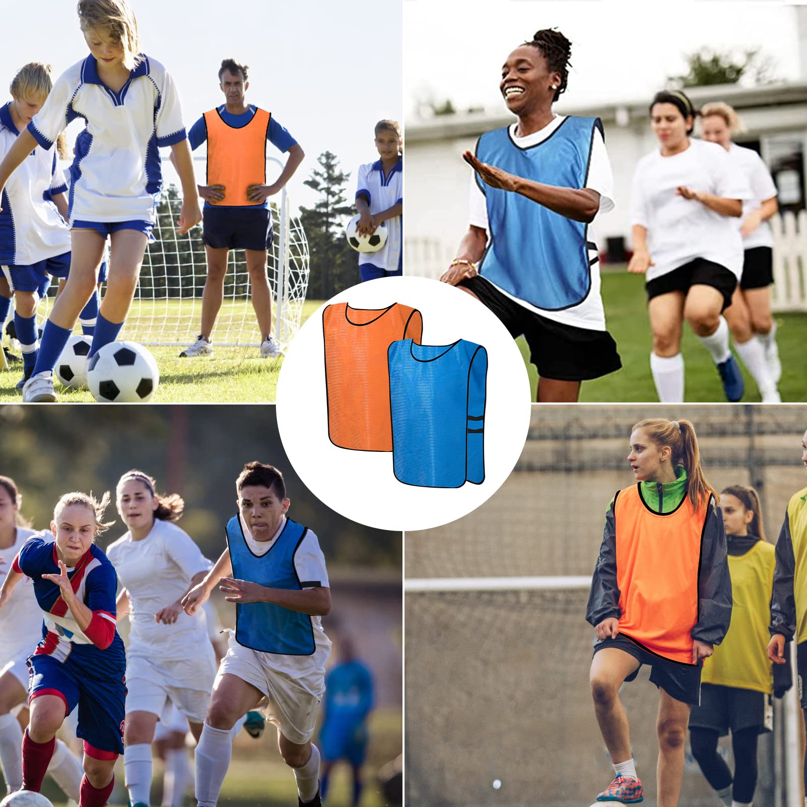 Scrimmage Training Vest 24 Pack - Reversible Soccer Pinnies for Adults & Youth - Breathable Mesh Practice Bibs for Football, Basketball, Rugby - Perfect for Team Drills, PE Classes & Sports Camps