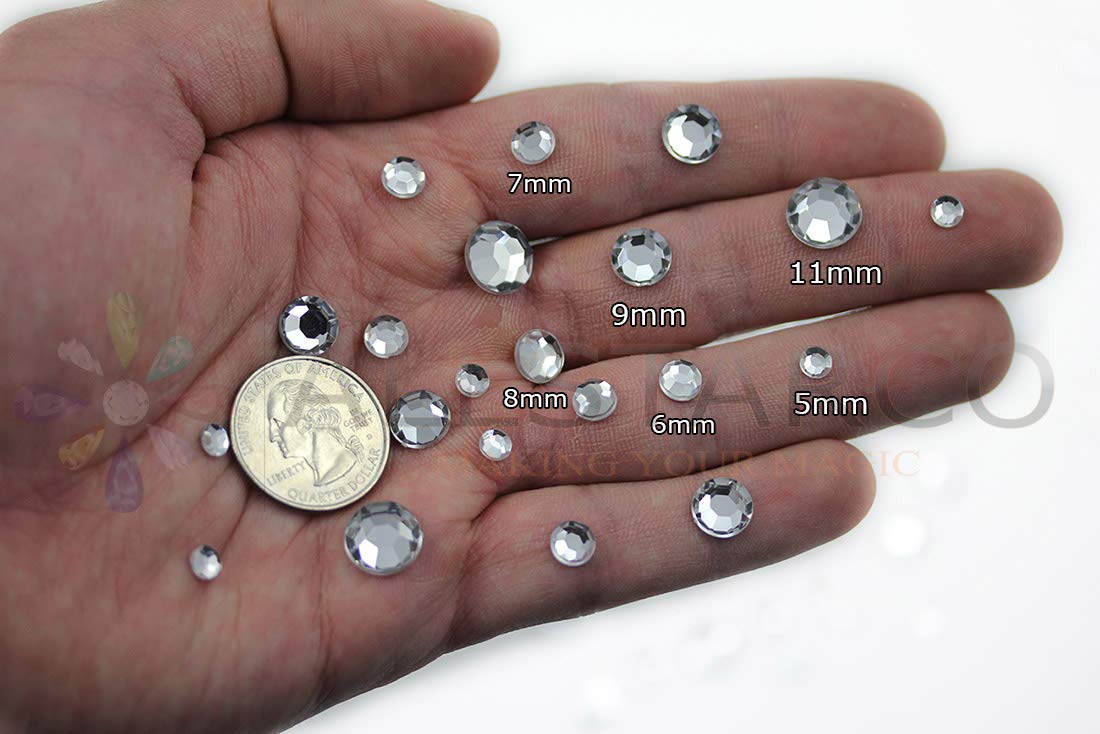1000PCS 6mm SS30 Blue Sapphire Acrylic Rhinestones - Flat Back PH2 Gems for Jewelry Making, Face Painting, Card Decorations & Plastic Crafts | DIY Accessories for Costumes, Nail Art & Home Decor