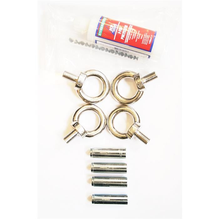 2 Pairs Heavy Duty Stainless Steel Eyebolts & Wall Anchors with Adhesive Glue - Secure Hanging for Shelves, Mirrors & Outdoor Decor