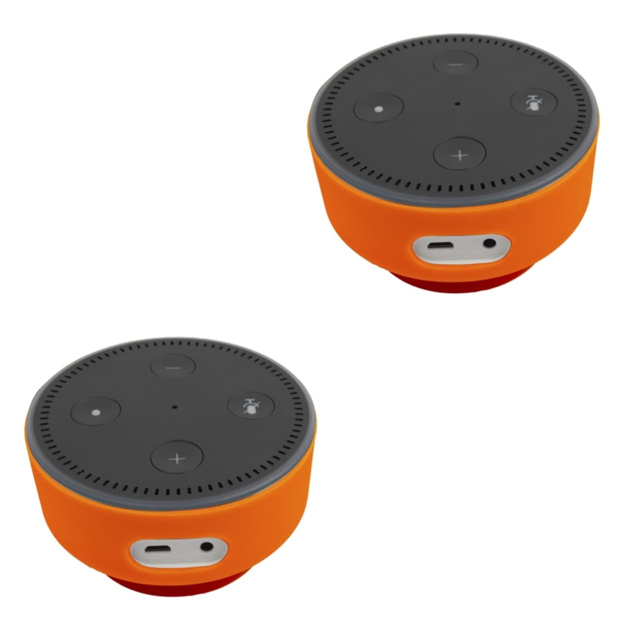 Gatuida 2-Pack Silicone Case for 2nd Gen Accessories - Non-Slip Suction Cup Mount, Orange - Full Functionality, Unobstructed for Speakers & Microphones - Perfect for Podcasting, Live Streaming, and Studio Recording