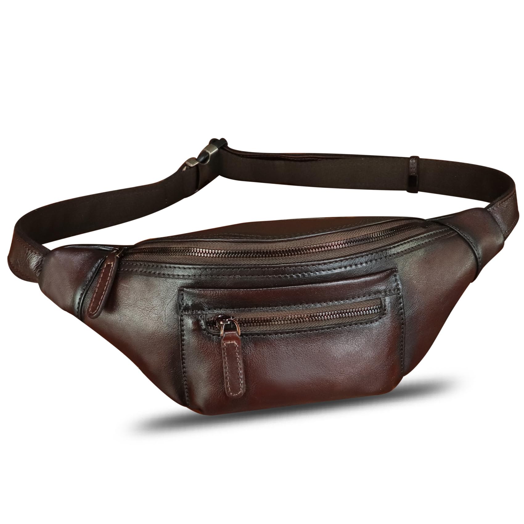 Vintage Genuine Leather Fanny Pack for Men & Women - Handmade Leather Waist Bag, Sling Backpack, Crossbody Purse (Coffee) - Perfect for Travel, Hiking & Everyday Use