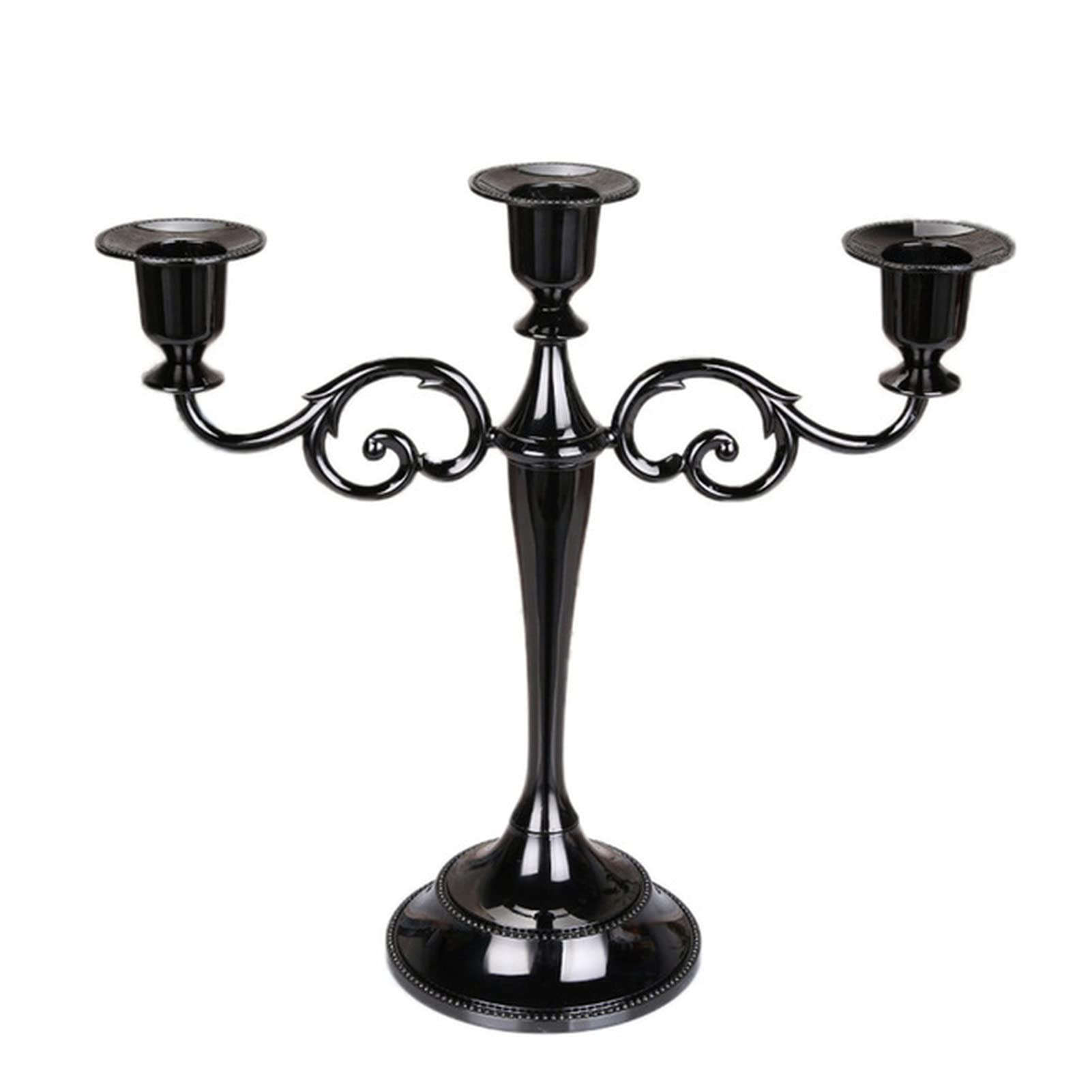 Vintage Antique Retro Arm Metal Candle Holders - 3 Head Black Candlesticks for Romantic Dinners, Wedding Centerpieces & Home Decor | Elegant Table Decoration for Dining Room, Living Room & Special Events