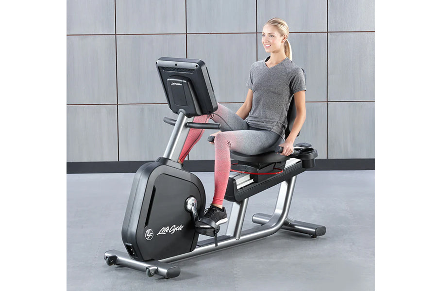 Life Fitness Club Series Plus Recumbent Exercise Bike - Low-Impact Cardio Workout for Home & Commercial Gyms